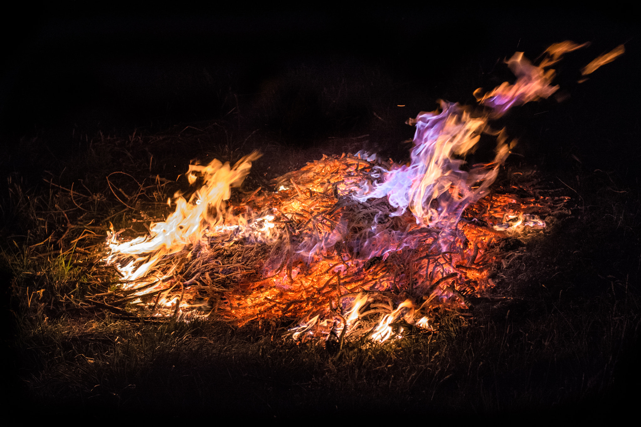 Nikon D7100 + Nikon AF Nikkor 50mm F1.4D sample photo. Easter bonfire photography