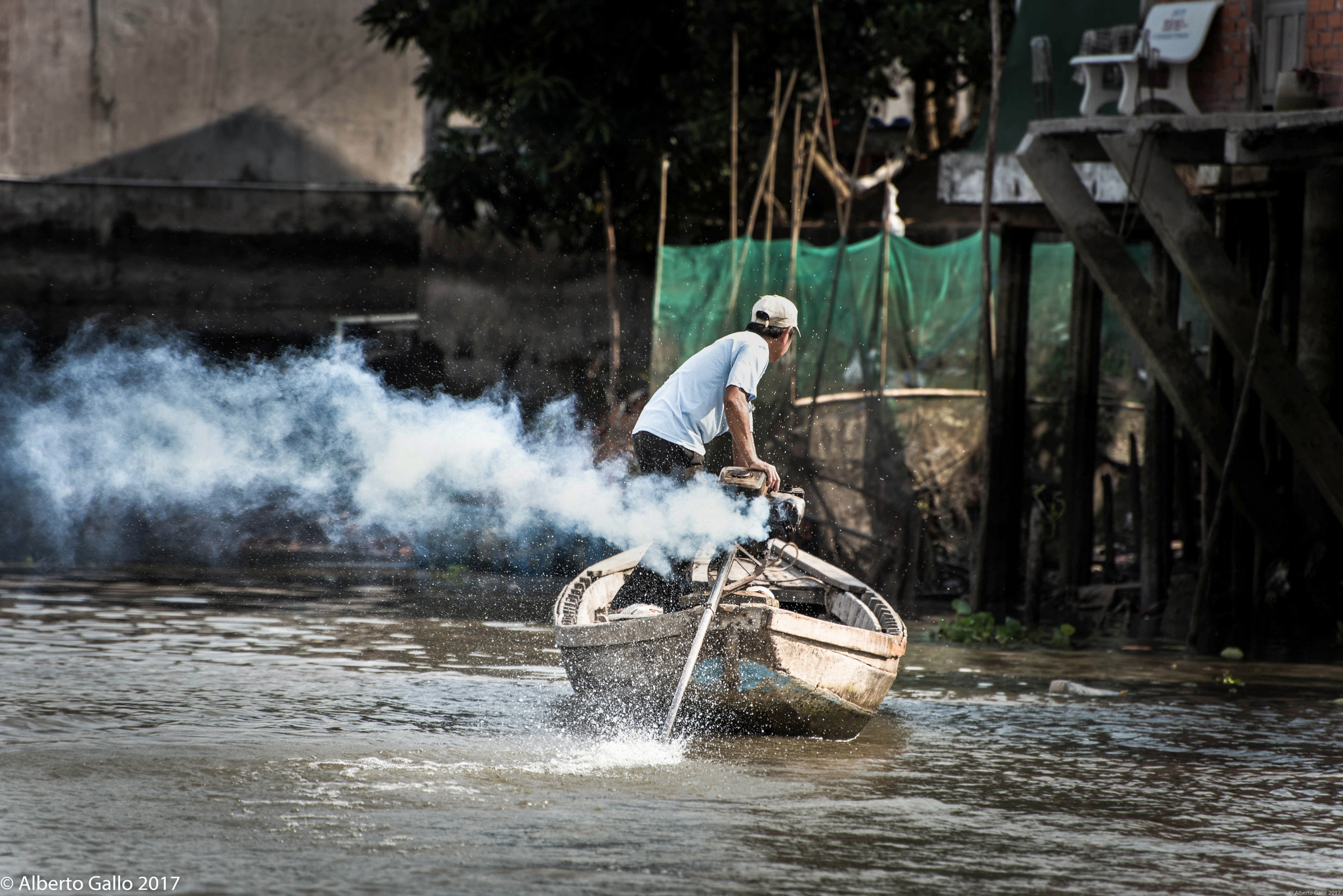 Nikon D810 sample photo. Mekong boat rider photography