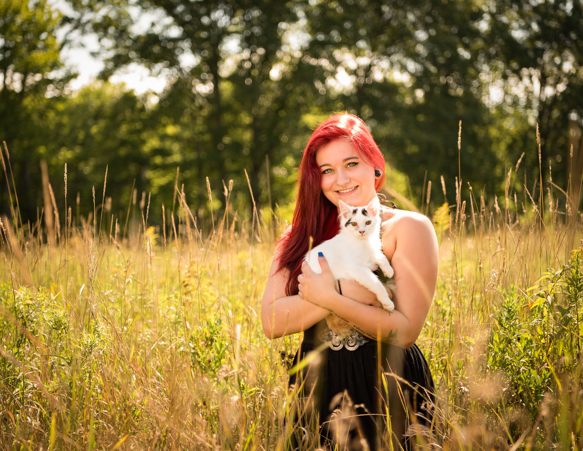 Nikon D750 sample photo. Girl with kitten photography