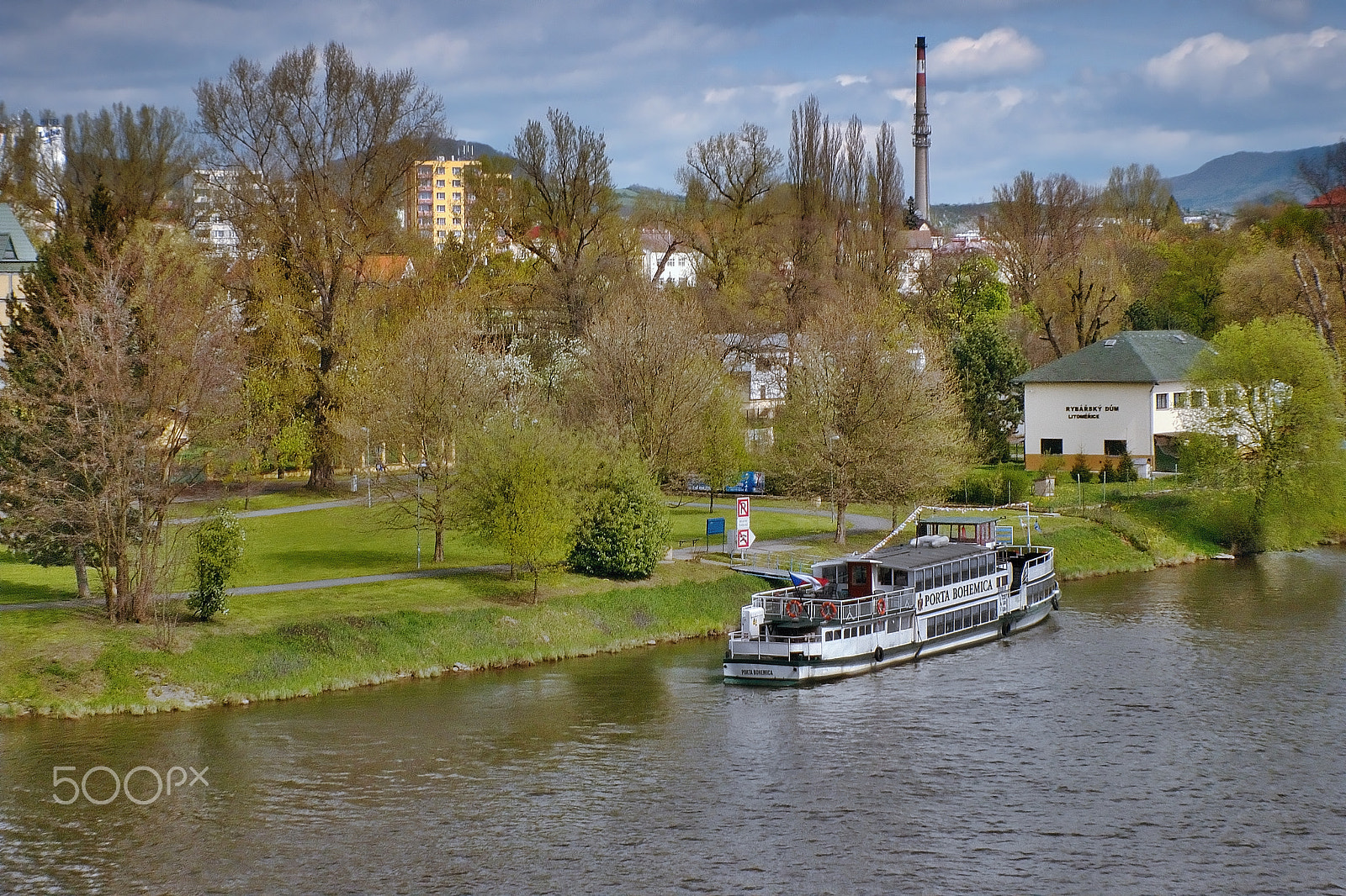 Nikon Coolpix P6000 sample photo. Litomerice, czech republic - april 14, 2017: white porta bohemica ship moored on river elbe in... photography