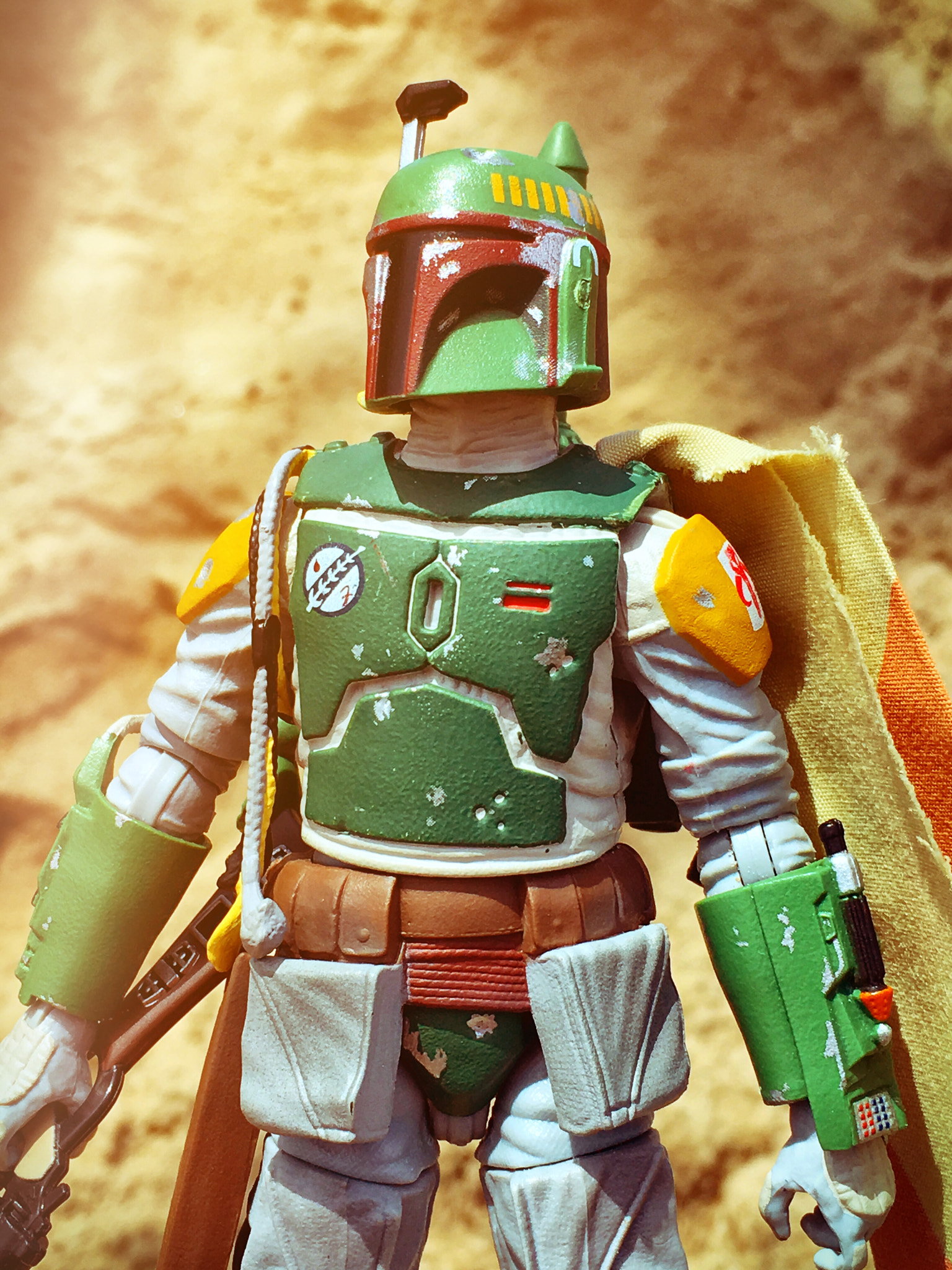 Apple iPhone8,2 sample photo. Boba fett. applied some filters on this one; film and light leaks. photography