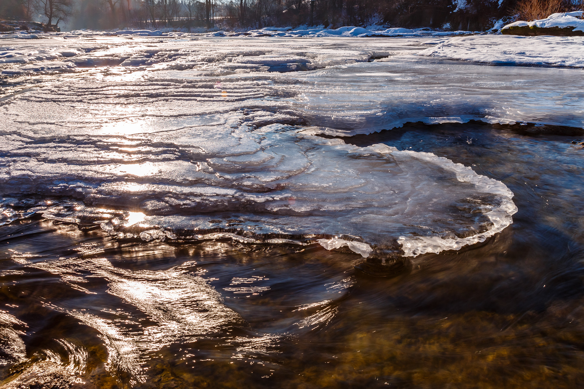 Sigma 24-70mm F2.8 EX DG Macro sample photo. Frozen river photography