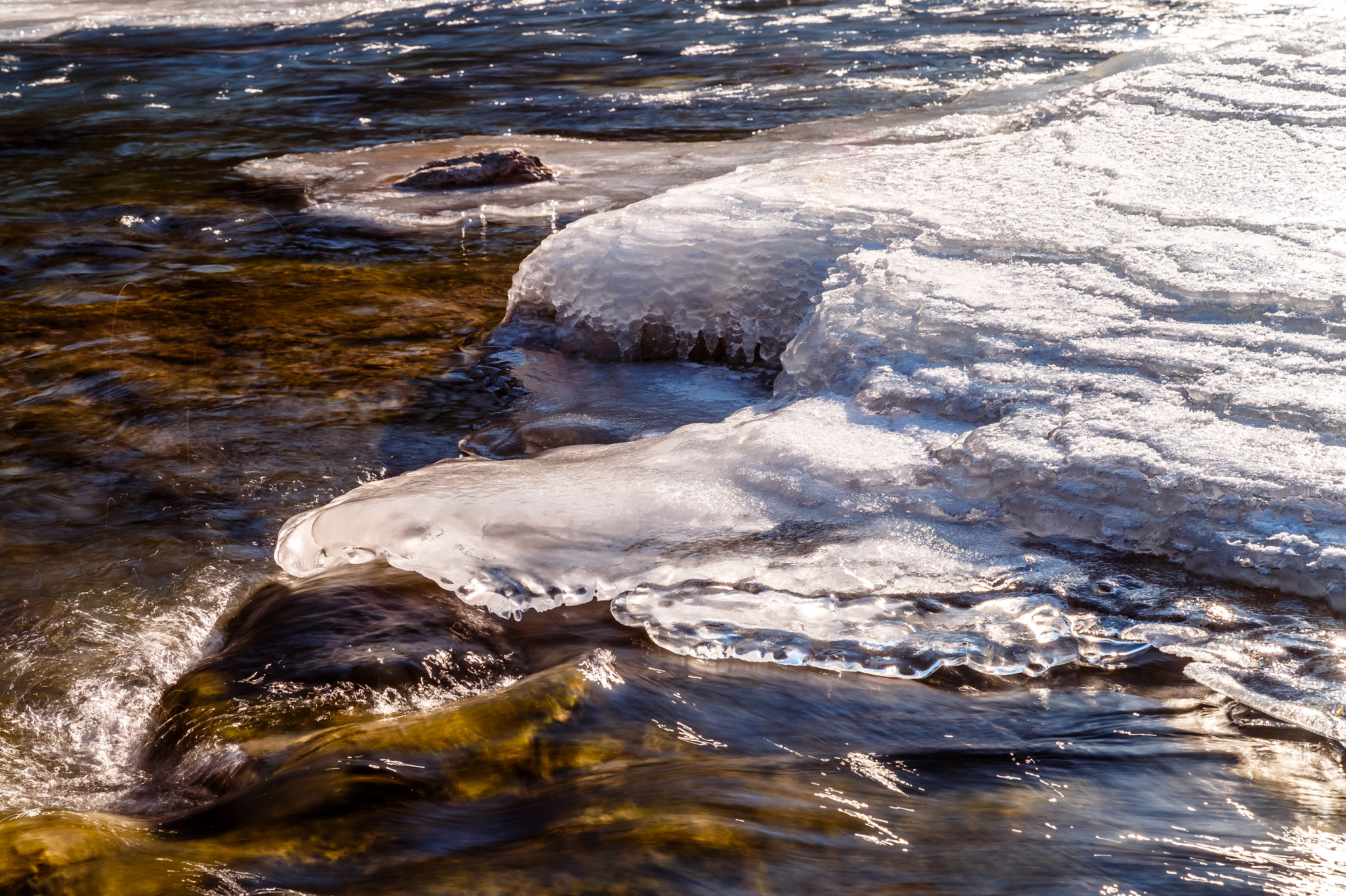 Canon EOS 6D + Sigma 24-70mm F2.8 EX DG Macro sample photo. Frozen river photography