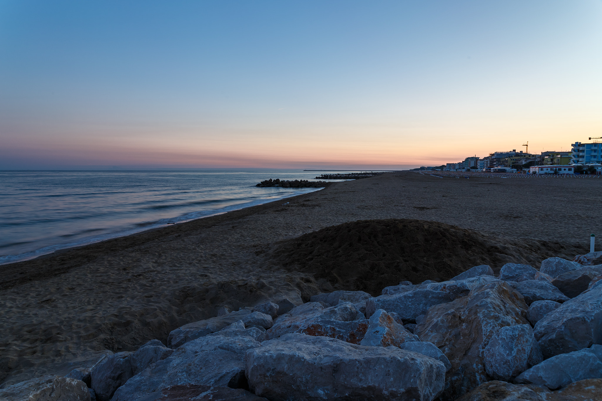 Sigma 24-70mm F2.8 EX DG Macro sample photo. Beach in caorle, italy, at sunset photography