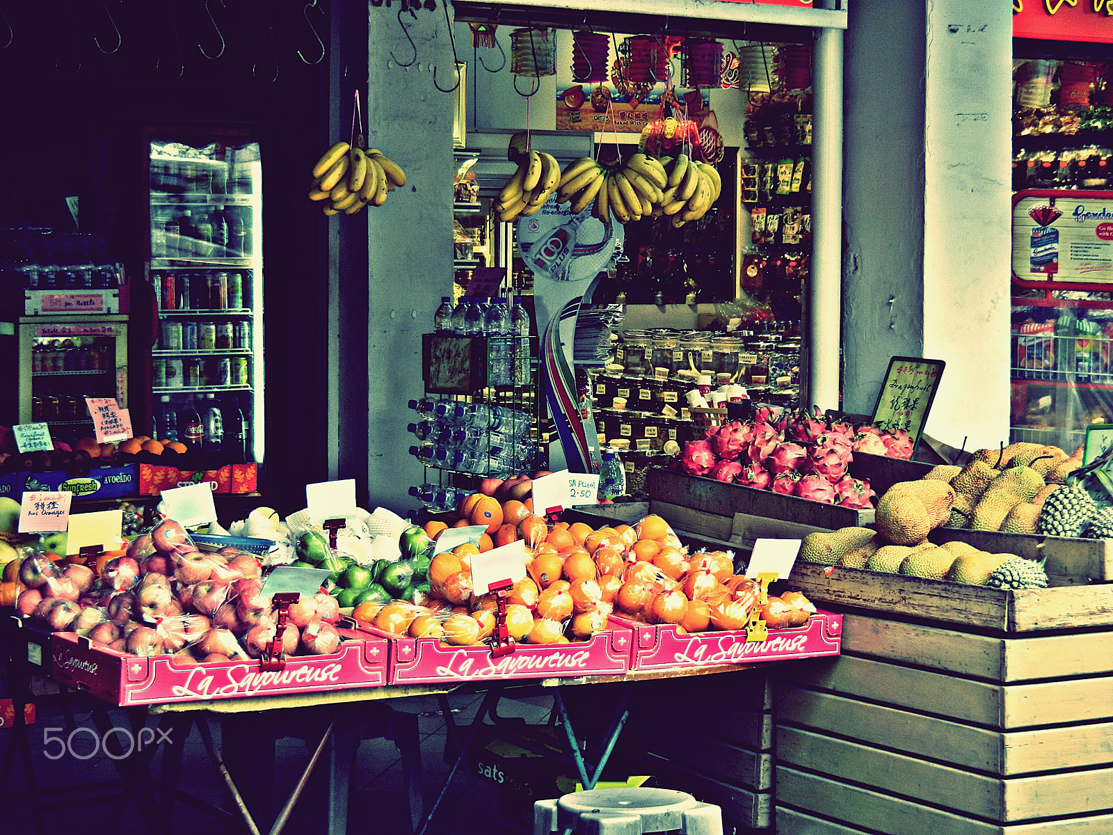 Nikon Coolpix S1200pj sample photo. Fruit stall , street scene photography