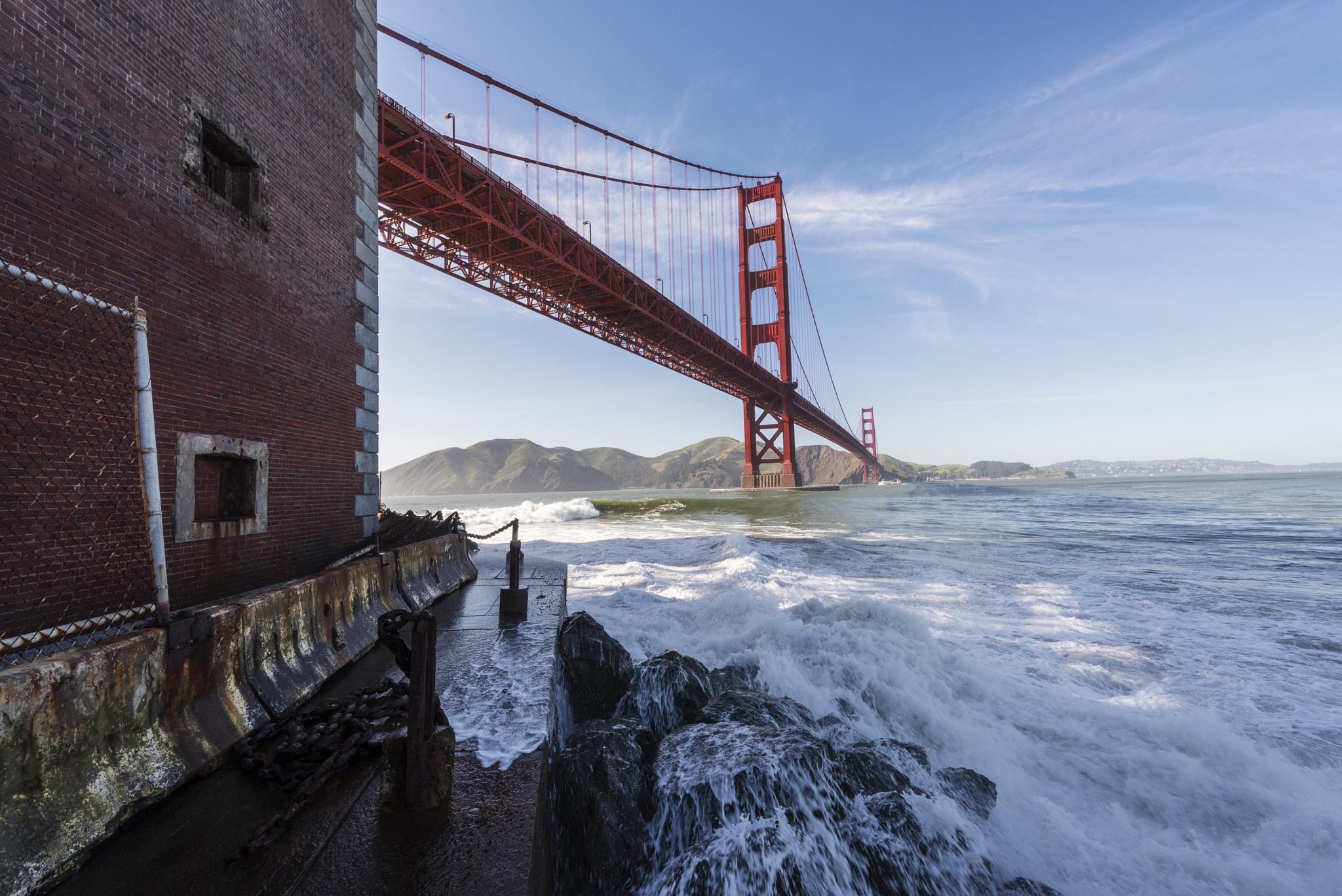 Nikon D810 sample photo. Golden gate, fort point photography