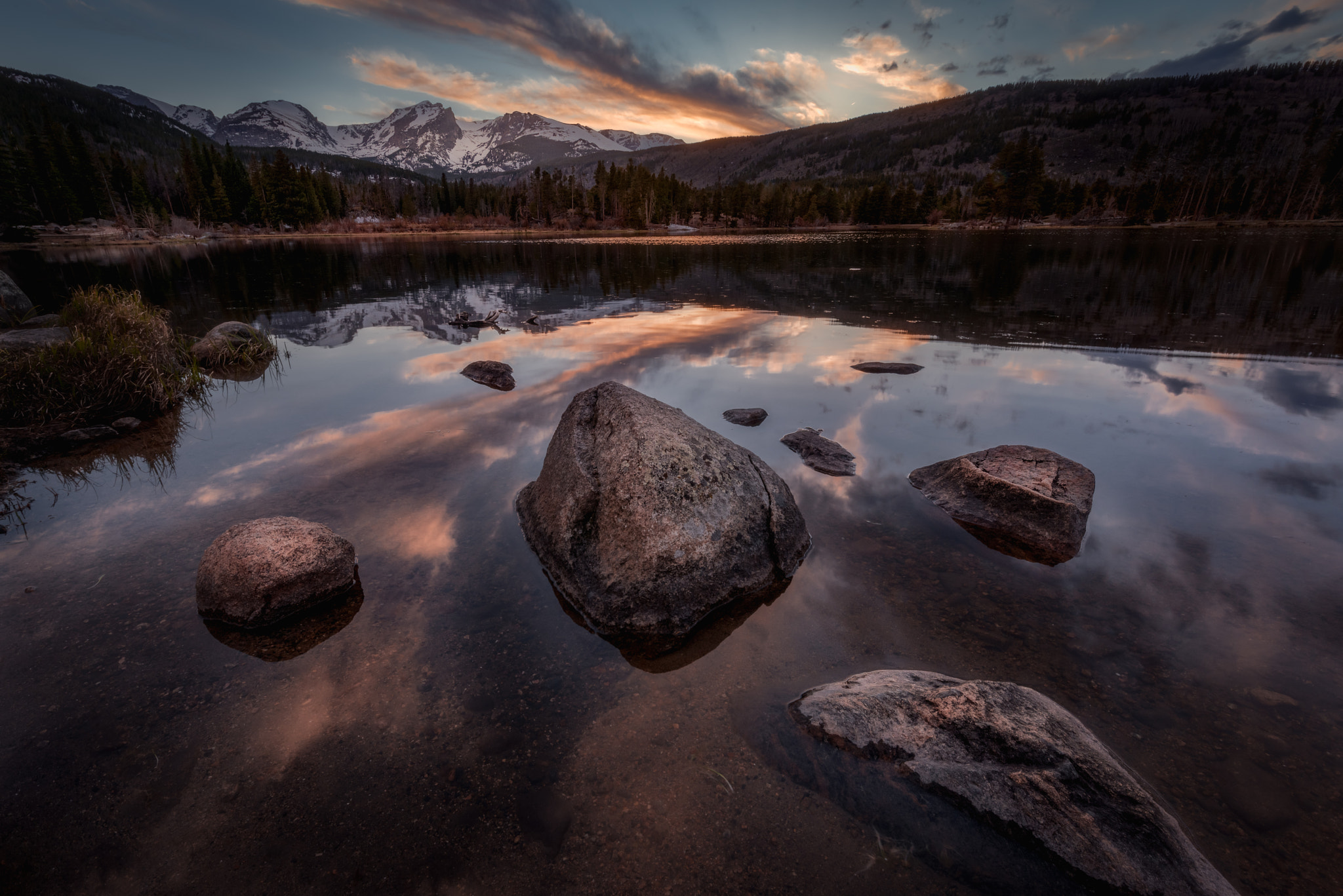 Nikon D810 sample photo. Sprague lake sunset photography