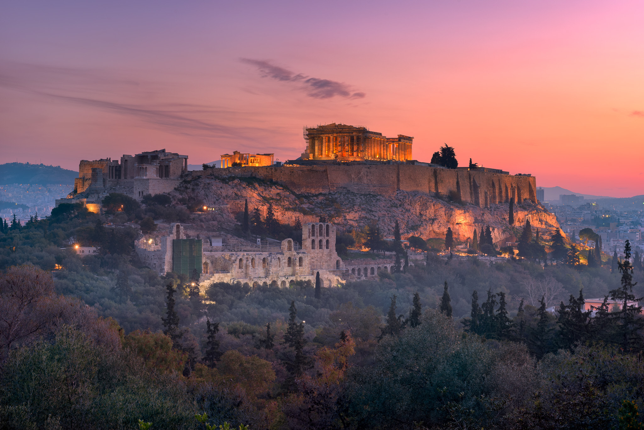 Nikon D810 sample photo. View of acropolis from the philopappos hill photography