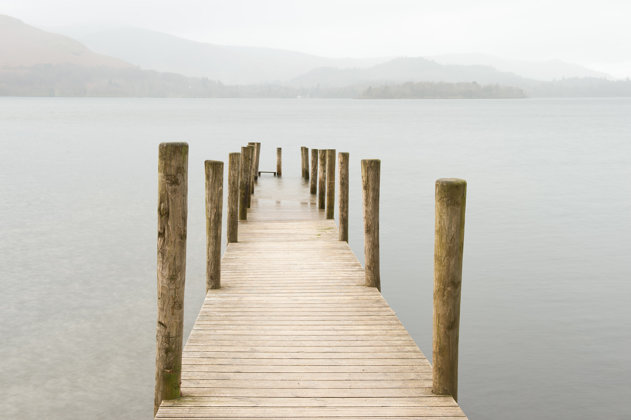 Nikon AF-S Nikkor 24-70mm F2.8G ED sample photo. Ashness landing stage, near lodore wood, derwent water photography