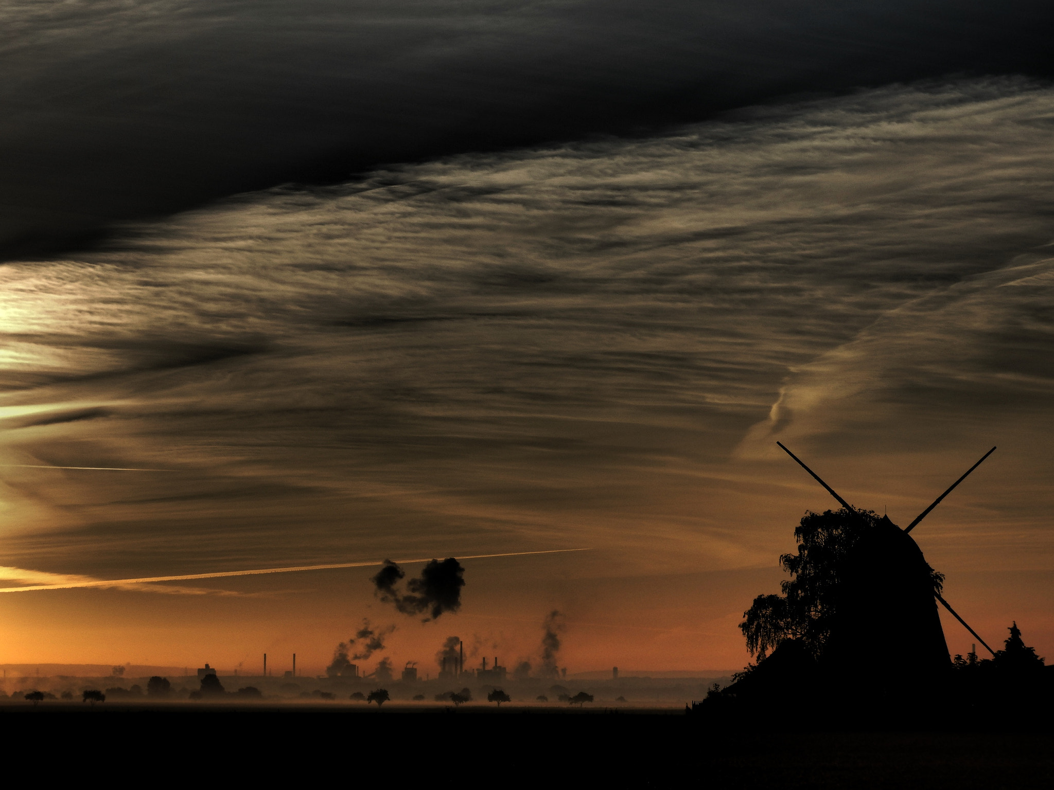 Olympus SZ-31MR sample photo. Windmill silhouette photography