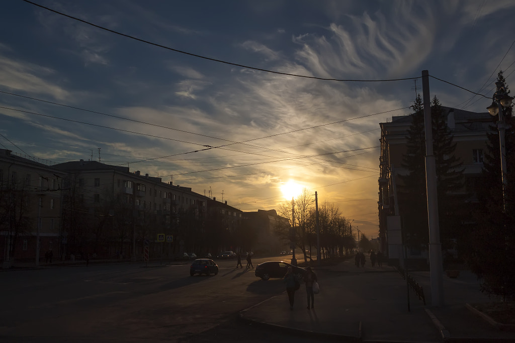 Kemerovo - Sunset on the Soviet Avenu - 2017.04.22 by Nick Patrin on 500px.com
