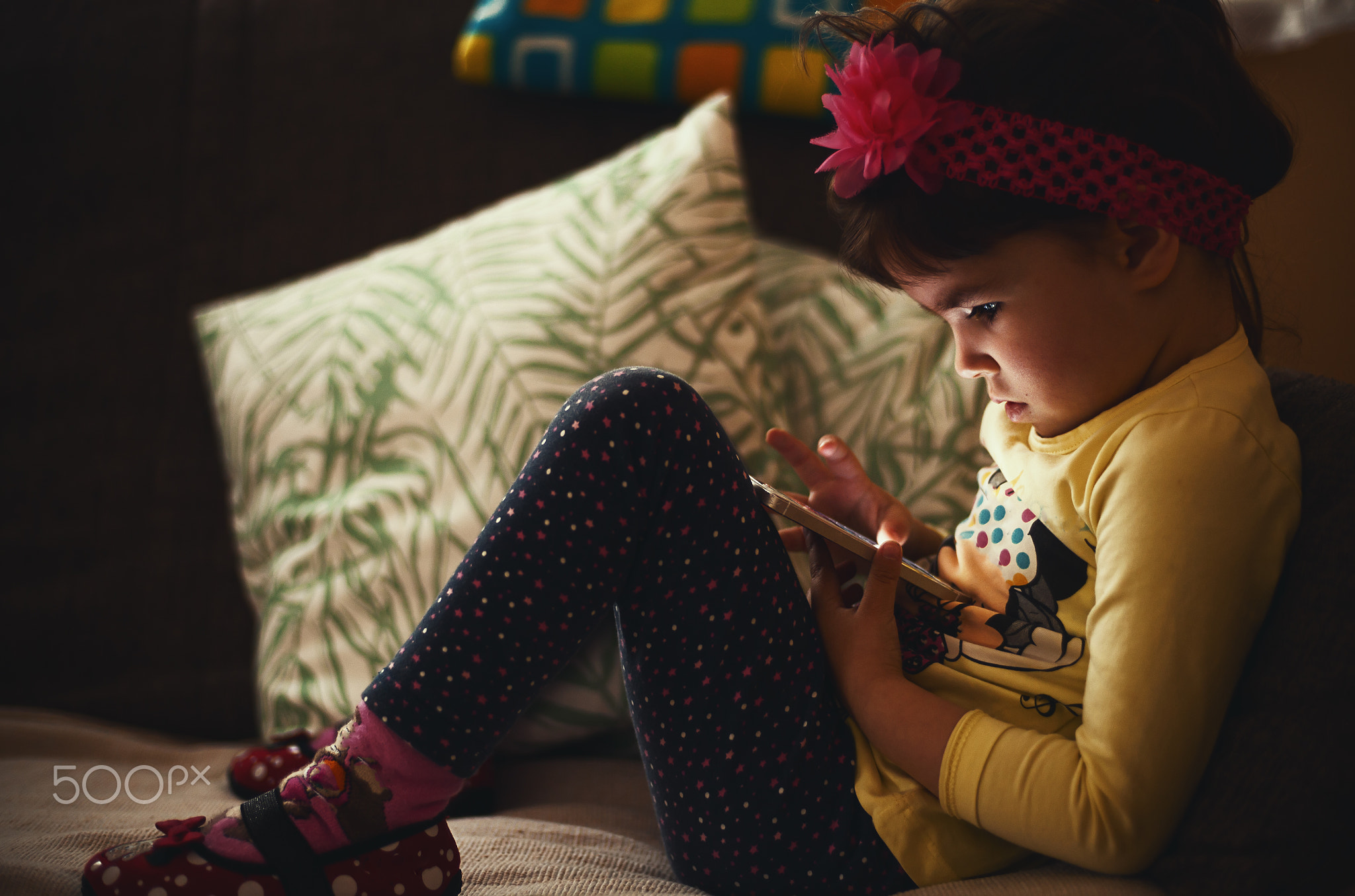 Little Girl and Mobile Phone