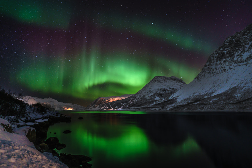 Dancing Aurora in the Fjords by Jeroen Derwort ?? on 500px.com