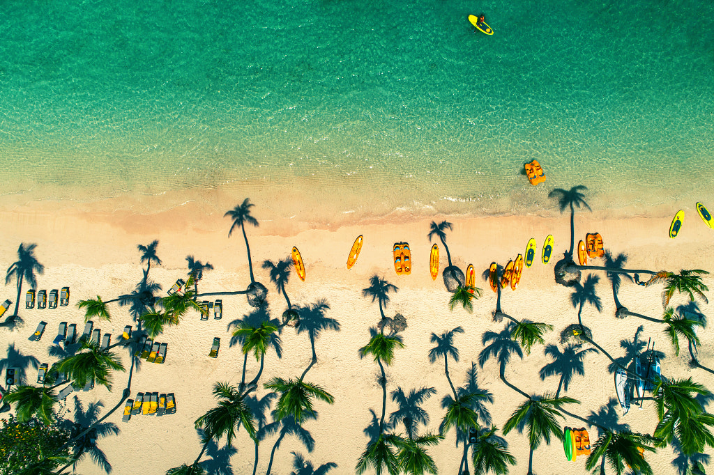 Aerial view of tropical beach, Dominican Republic by Valentin Valkov on 500px.com