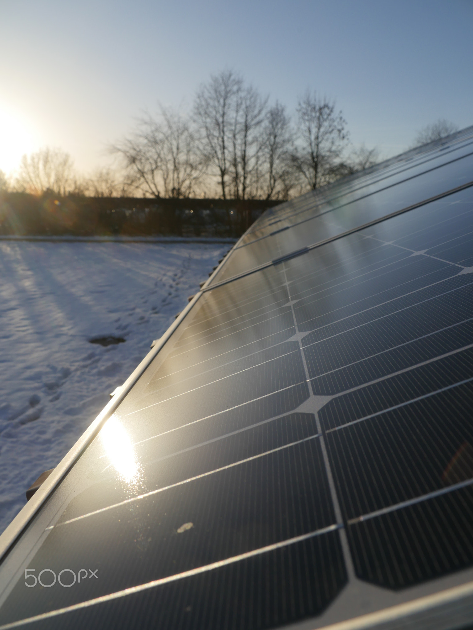 solar roof winter sun