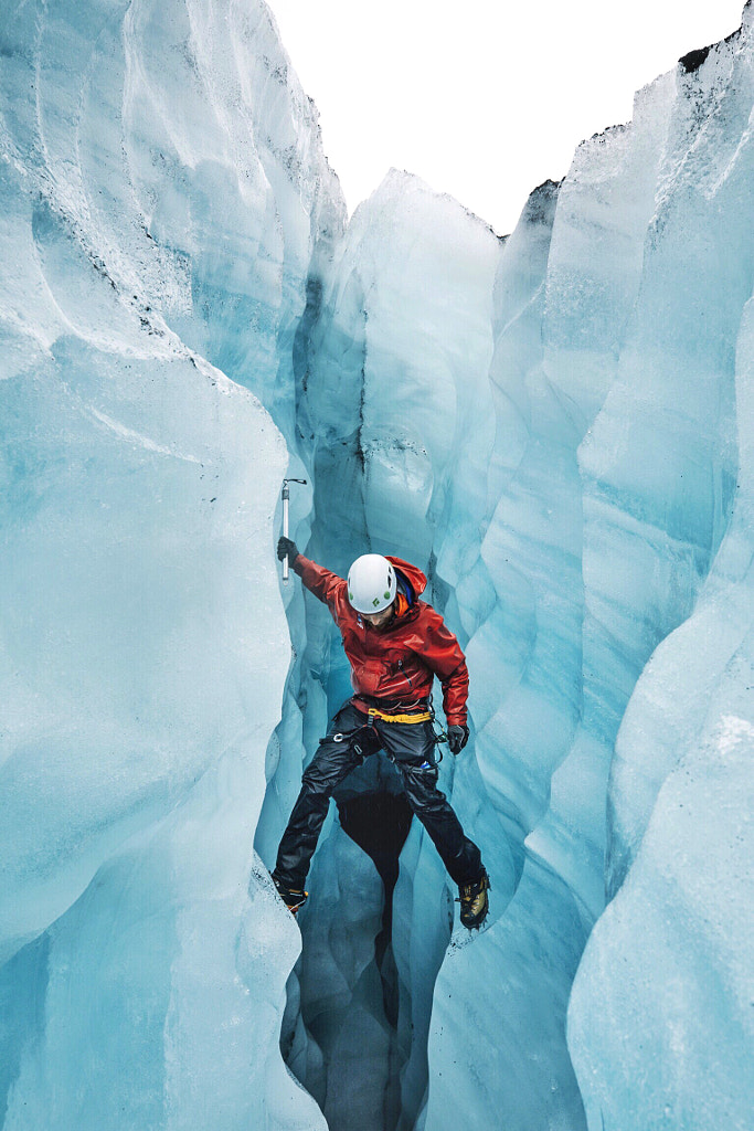 Inside a crevasse in an Icelandic glacier by Lyes Kachaou on 500px.com