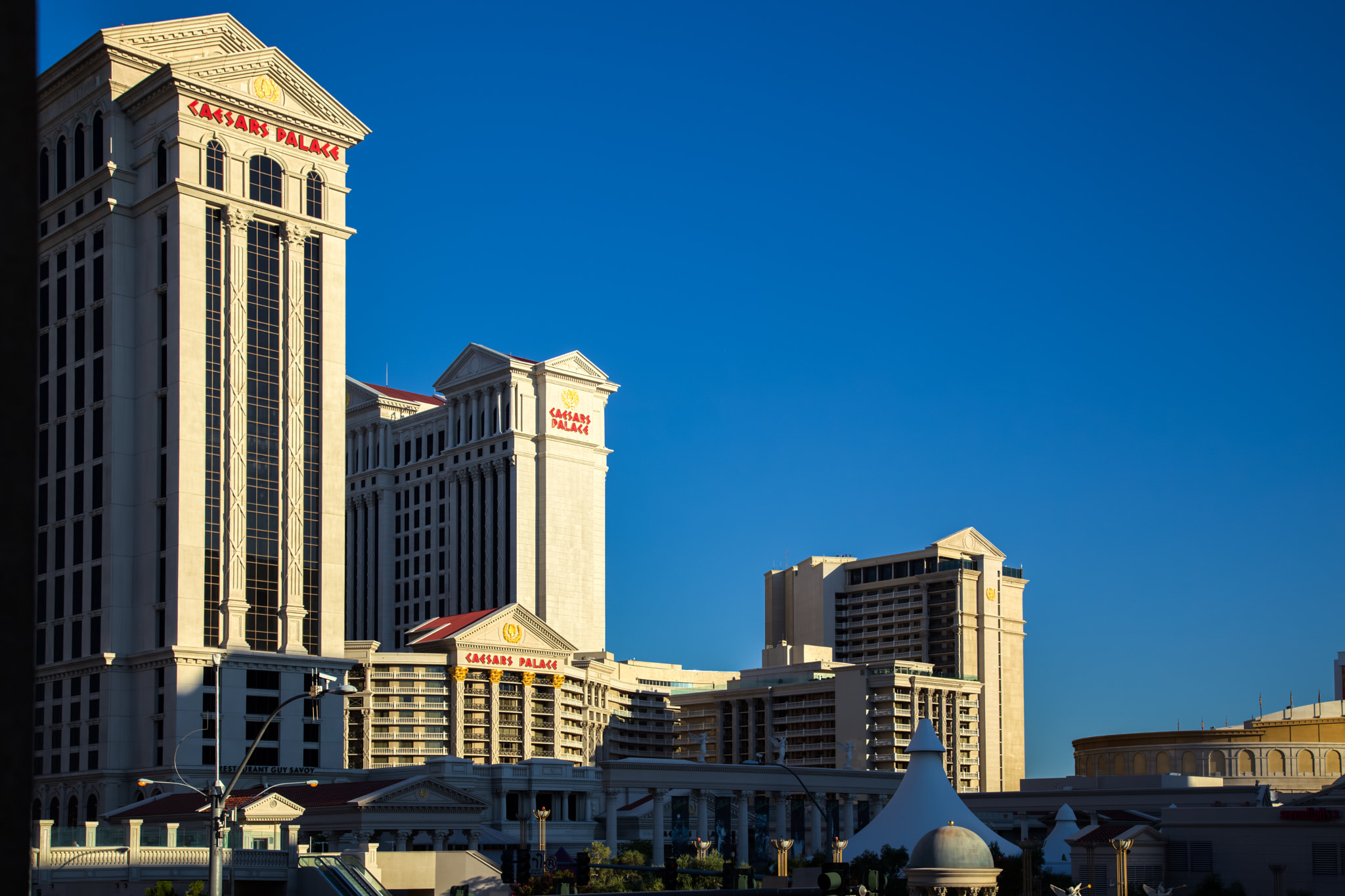 View  of Caesars Palace at Sunrise in Las Vegas