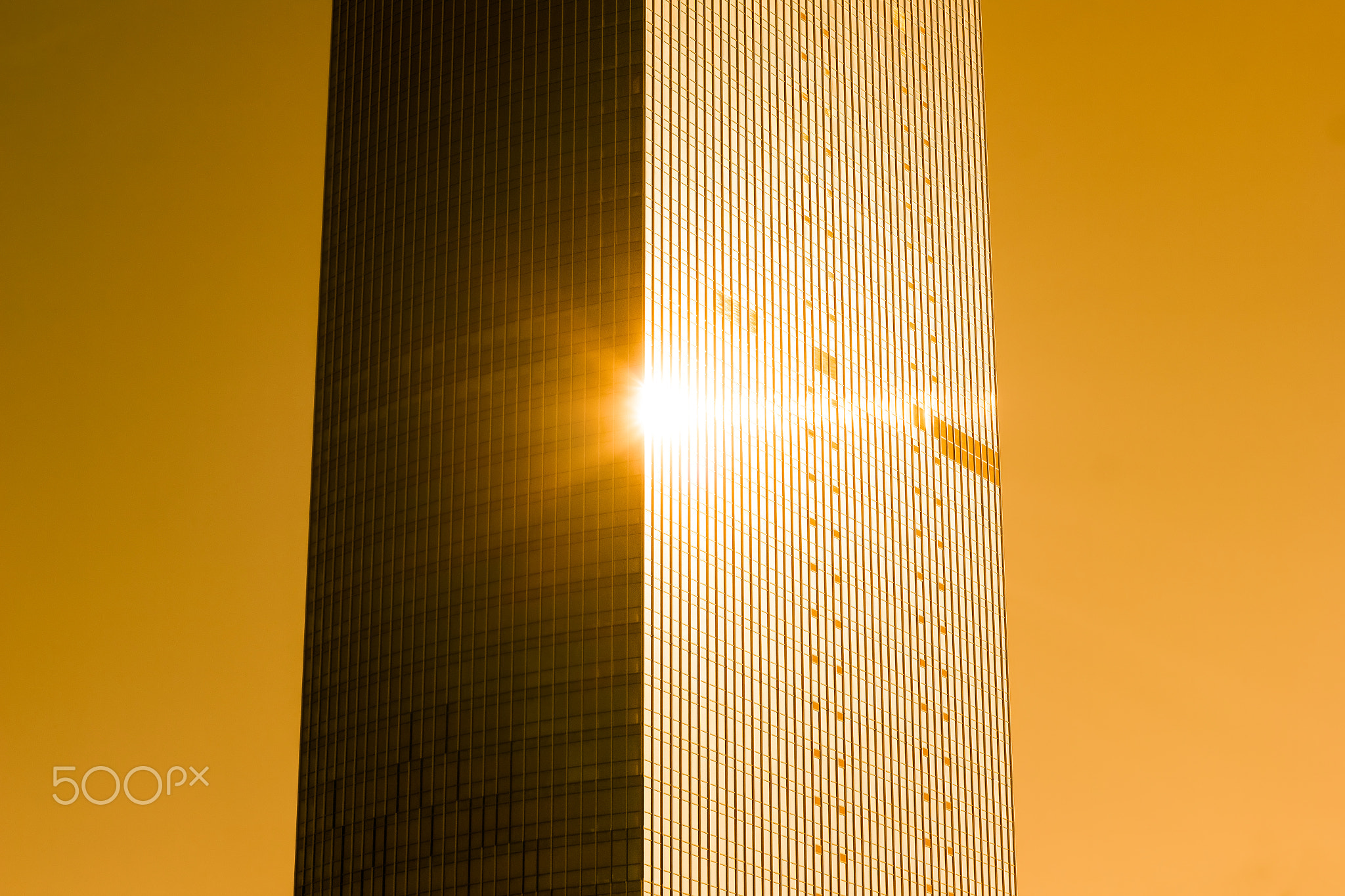 Skyscraper. Business building at sunset