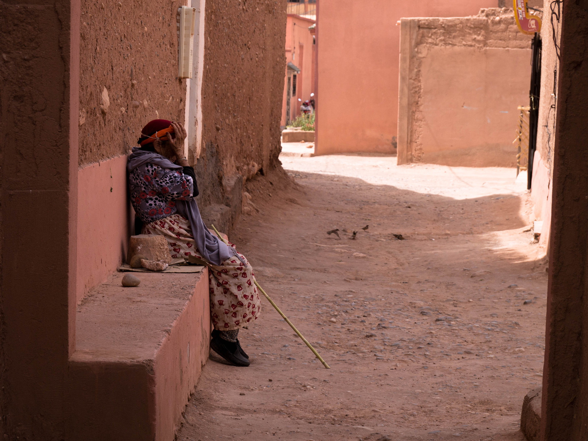 Old Moroccan woman taking a rest.