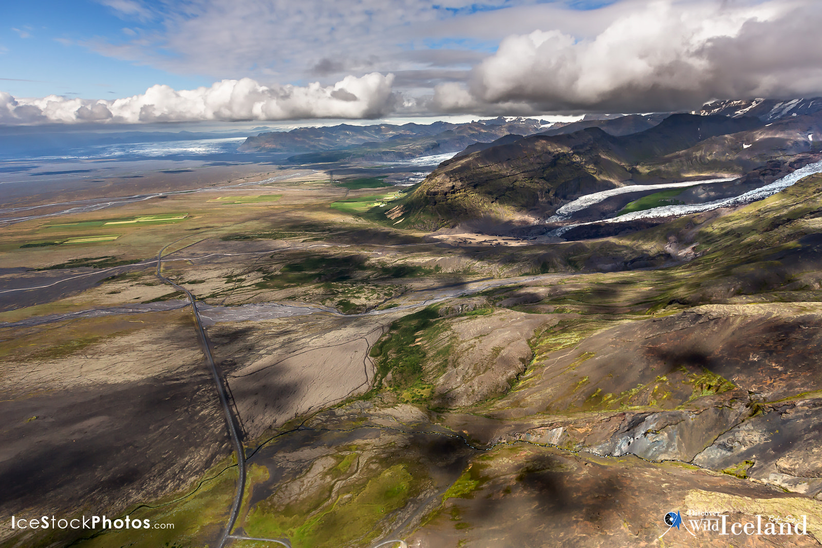 Ice Stock Photos .com - View to Skaftafell and Skeiðarárjökul