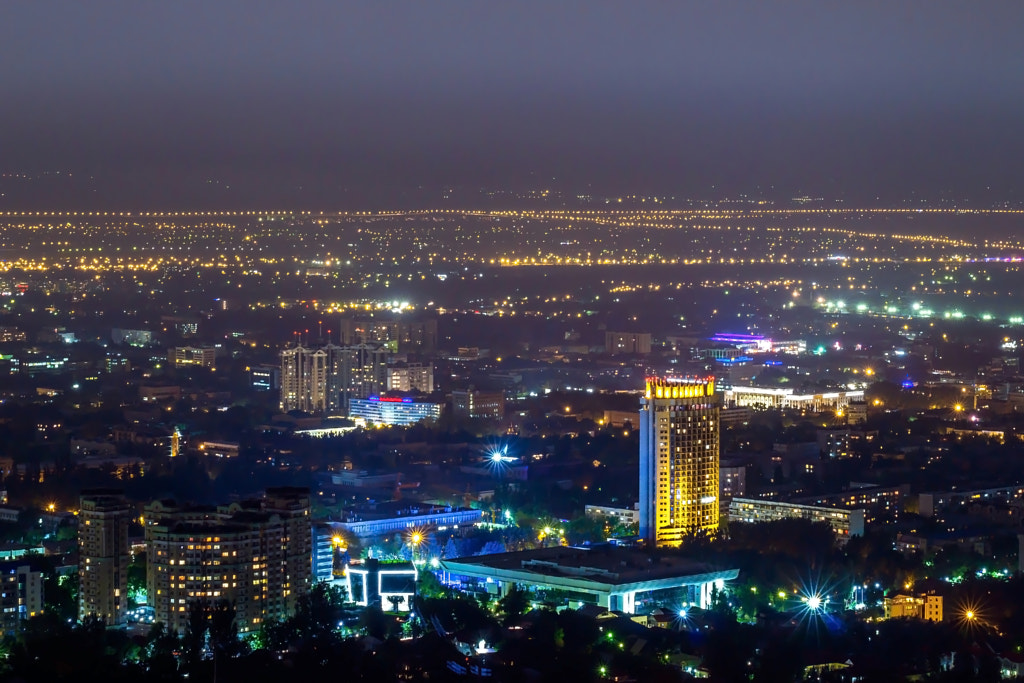 Night city of Almaty, Hotel Kazakhstan by Sergey Stepanenko on 500px.com