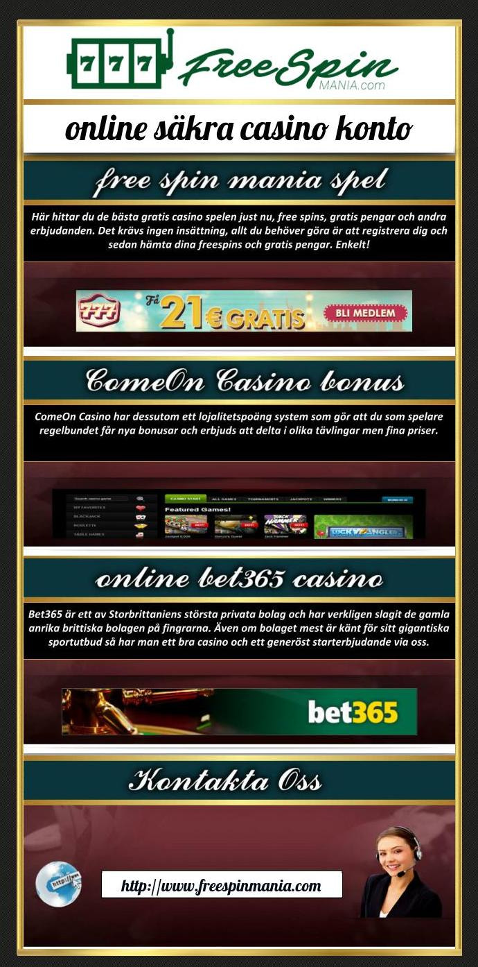 online säkra casino konto