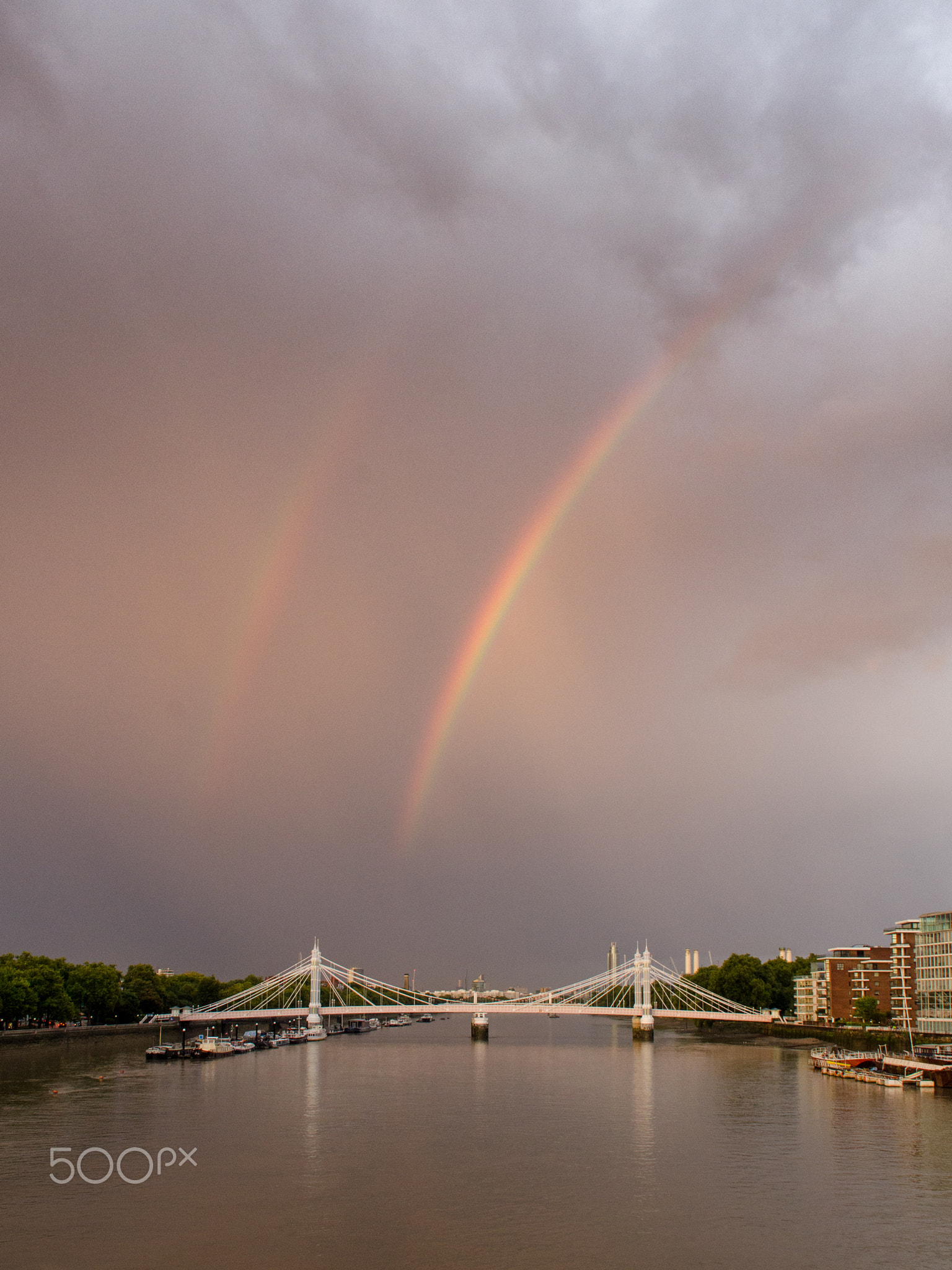 Double rainbow over Battersea Riverside