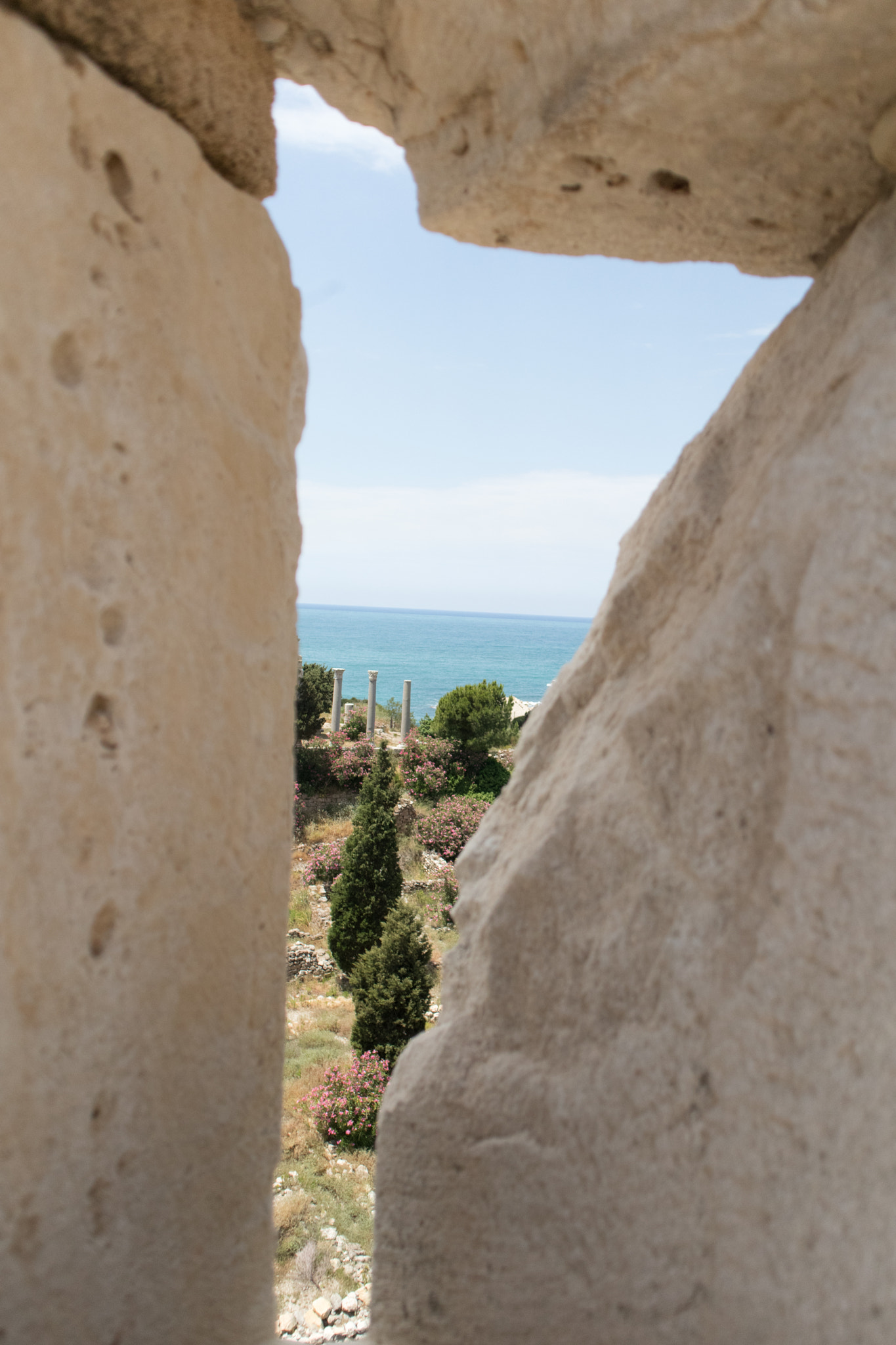 A Peak through the fort walls of Ancient Byblos Ruins