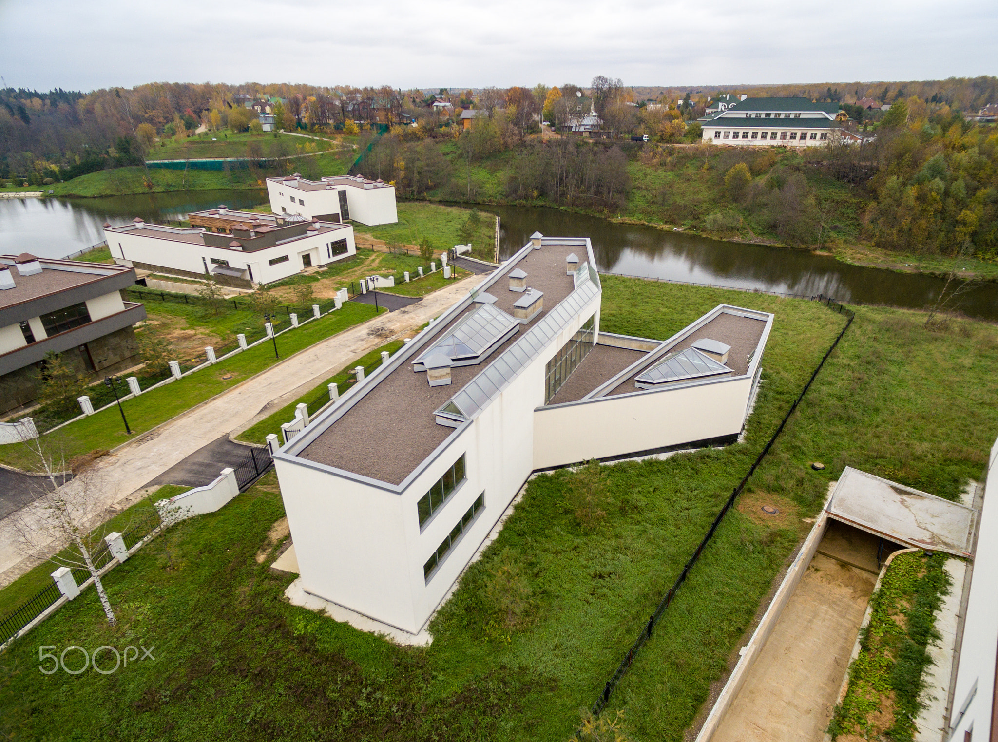 Modern country houses under construction