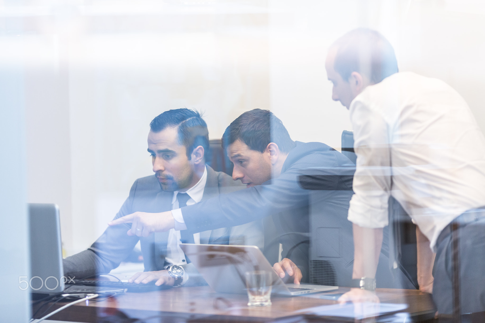 Corporate businessteam working in modern office.