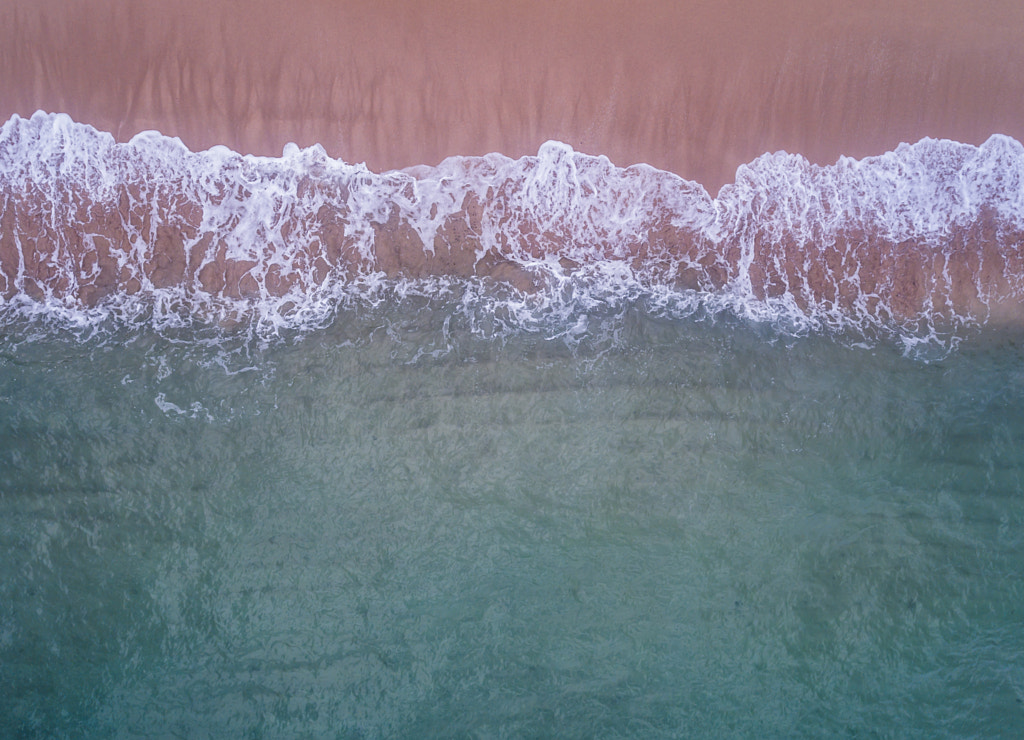 Aerial view of the Ocean and beach by Kelly Headrick on 500px.com