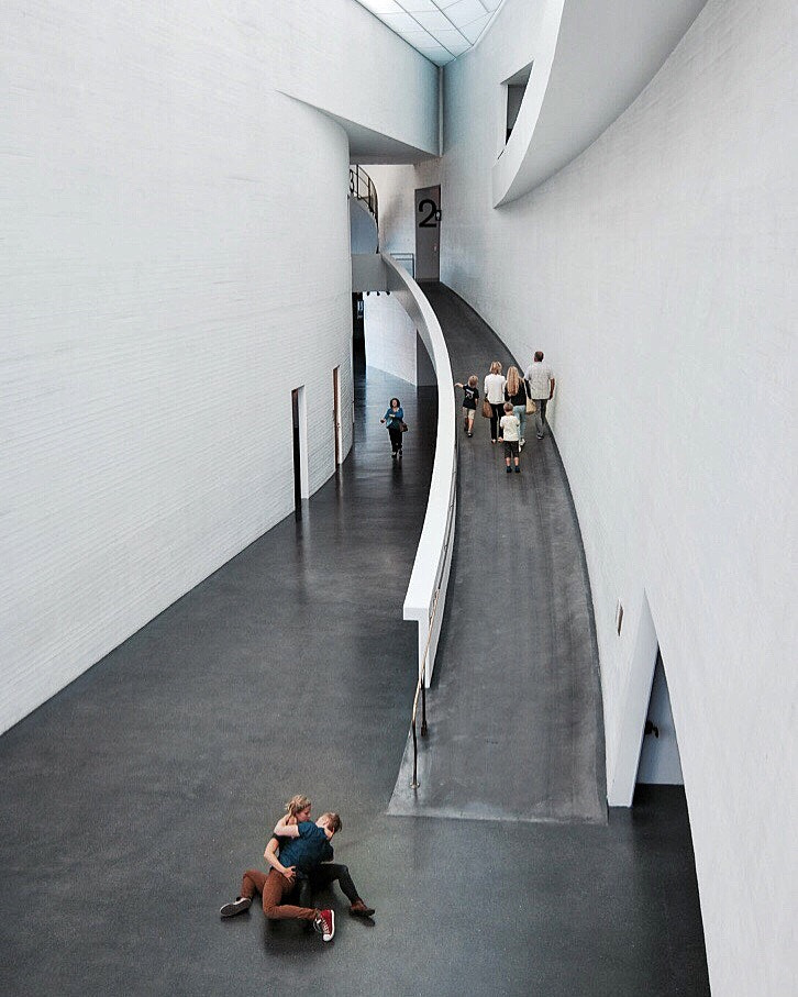 At Kiasma Museum in Helsinkin, Finland. Architecture, art and love.