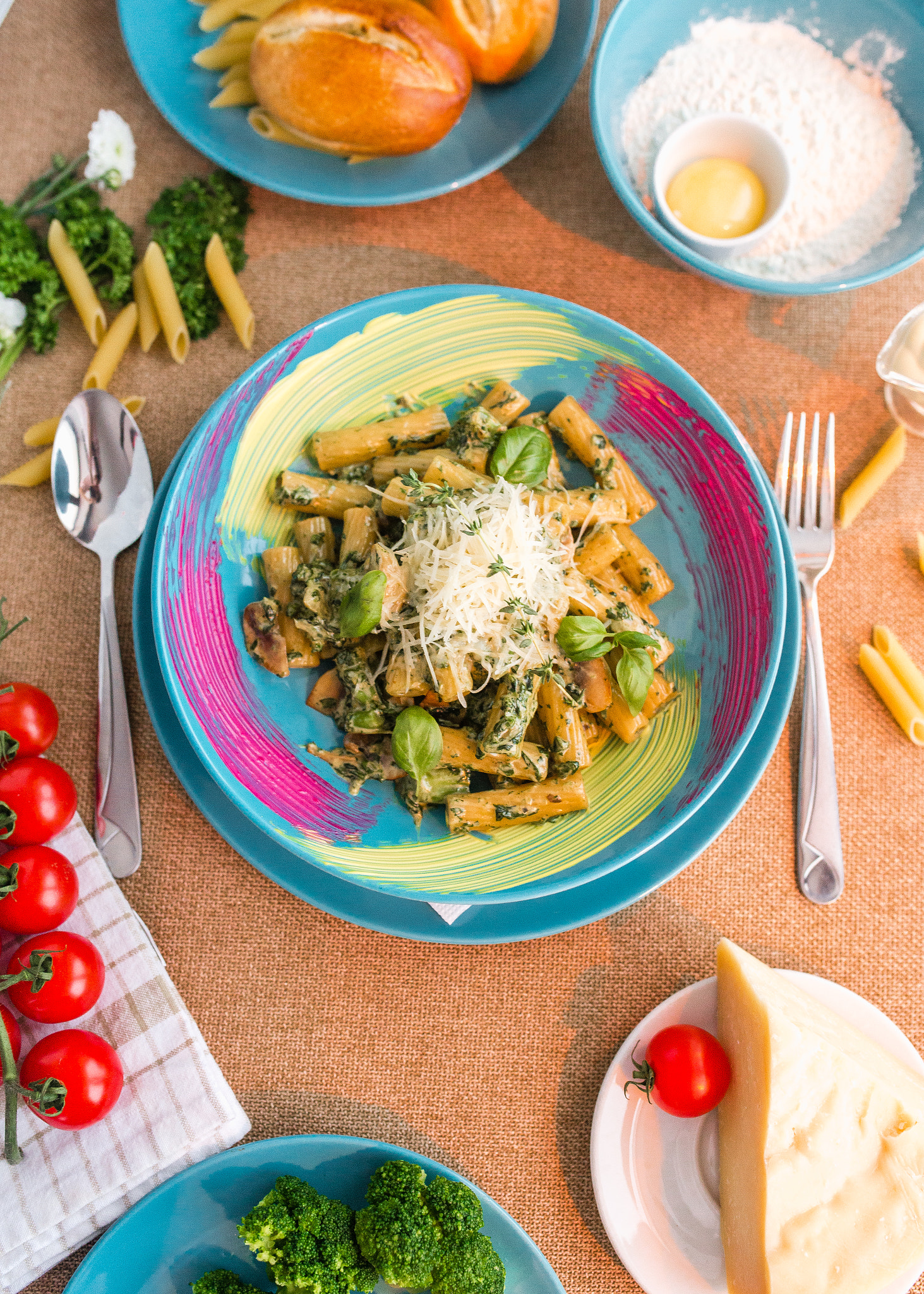 pasta with zucchini and basil pesto