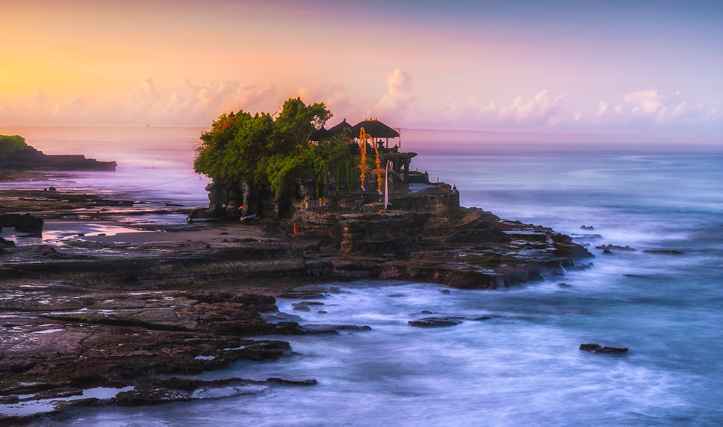 Tanah Lot Temple at sunrise in Bali, Indonesia. by Pongnathee Kluaythong on 500px.com