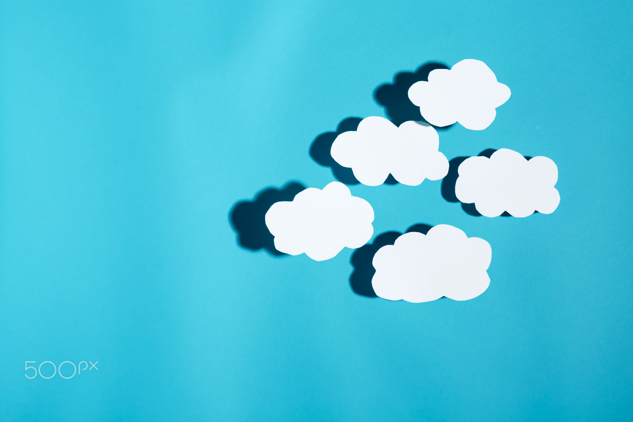 Paper cloud with hard shadow