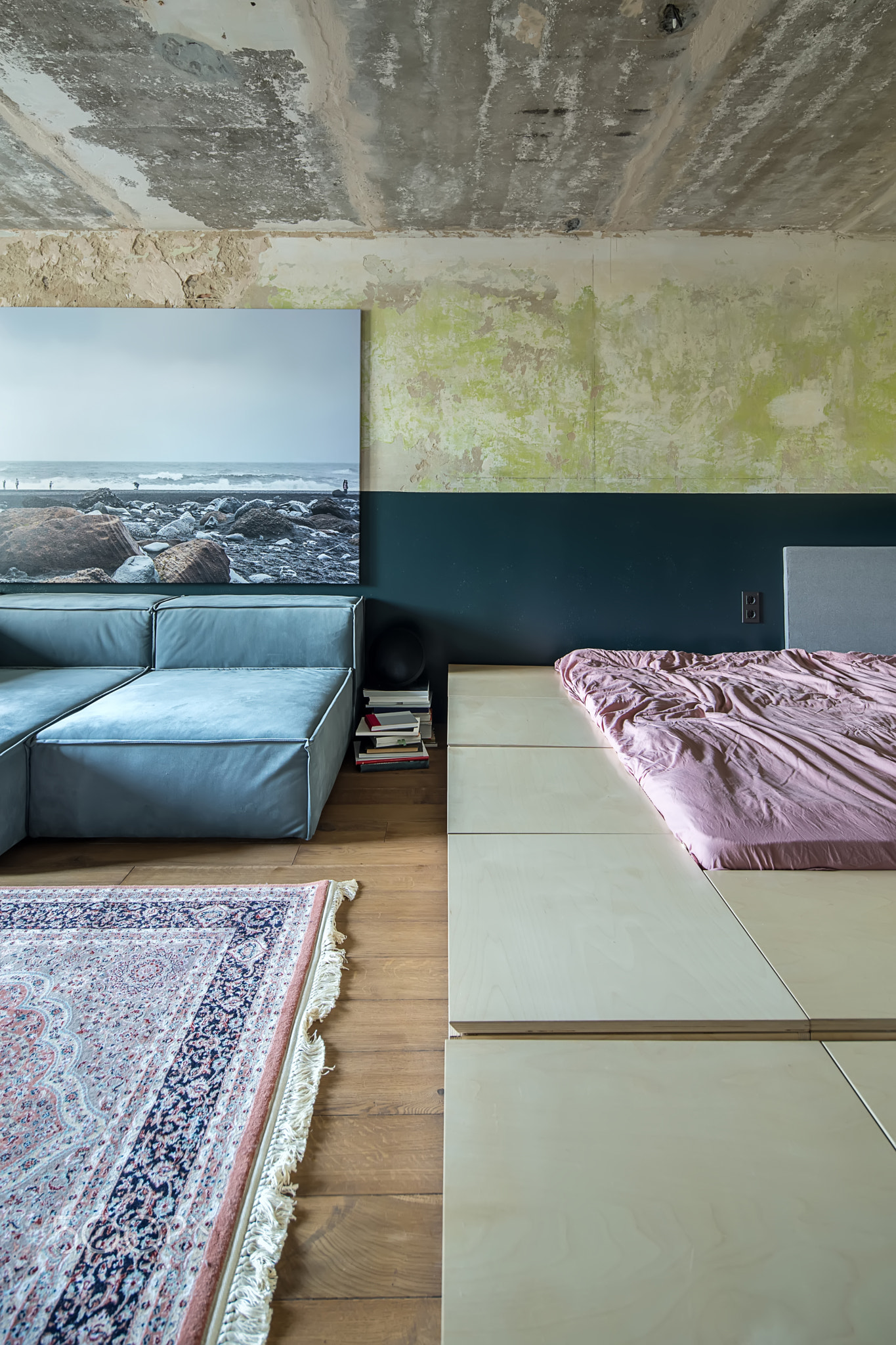 Bedroom in loft style