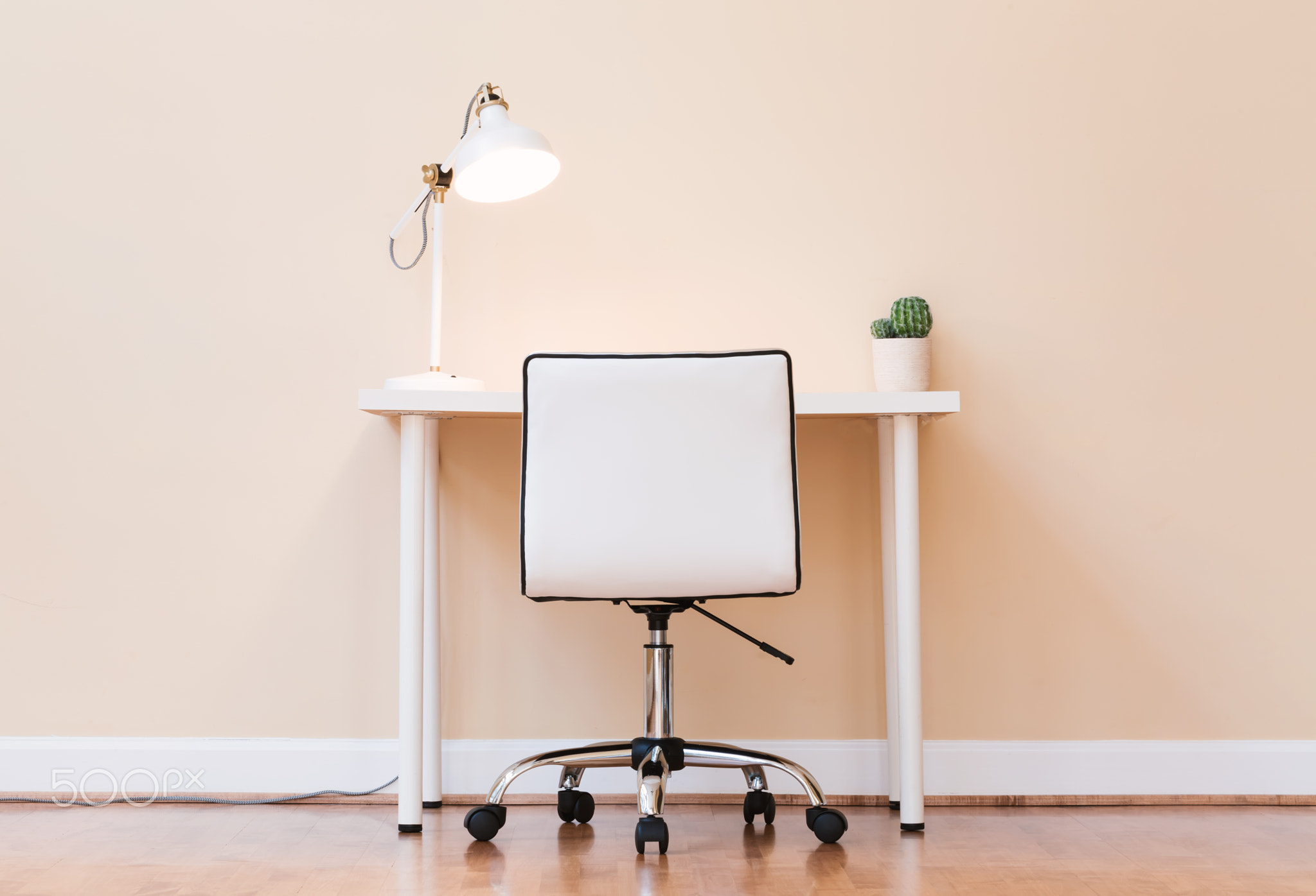 Workstation desk in a large room