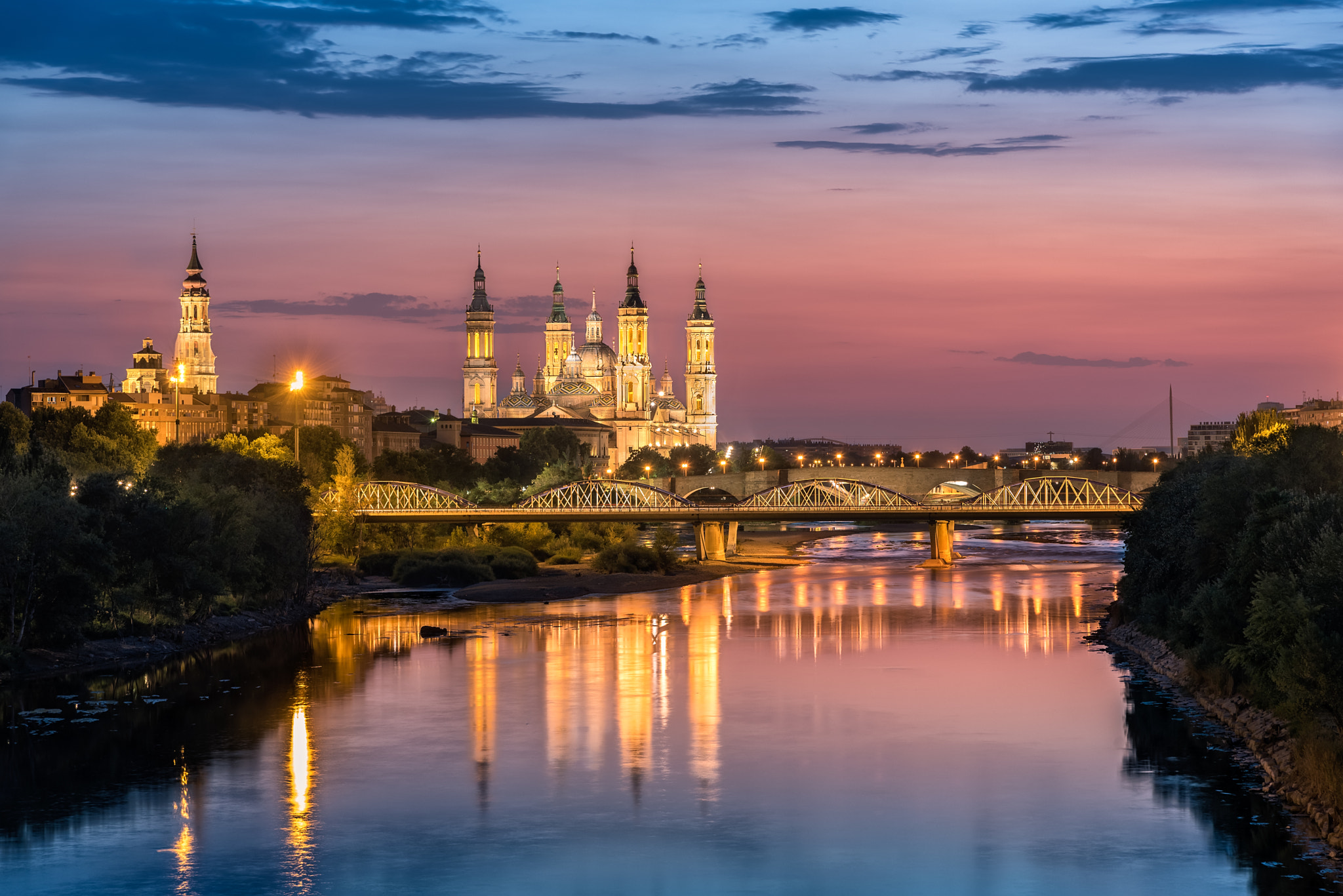 Atardecer sobre el Ebro