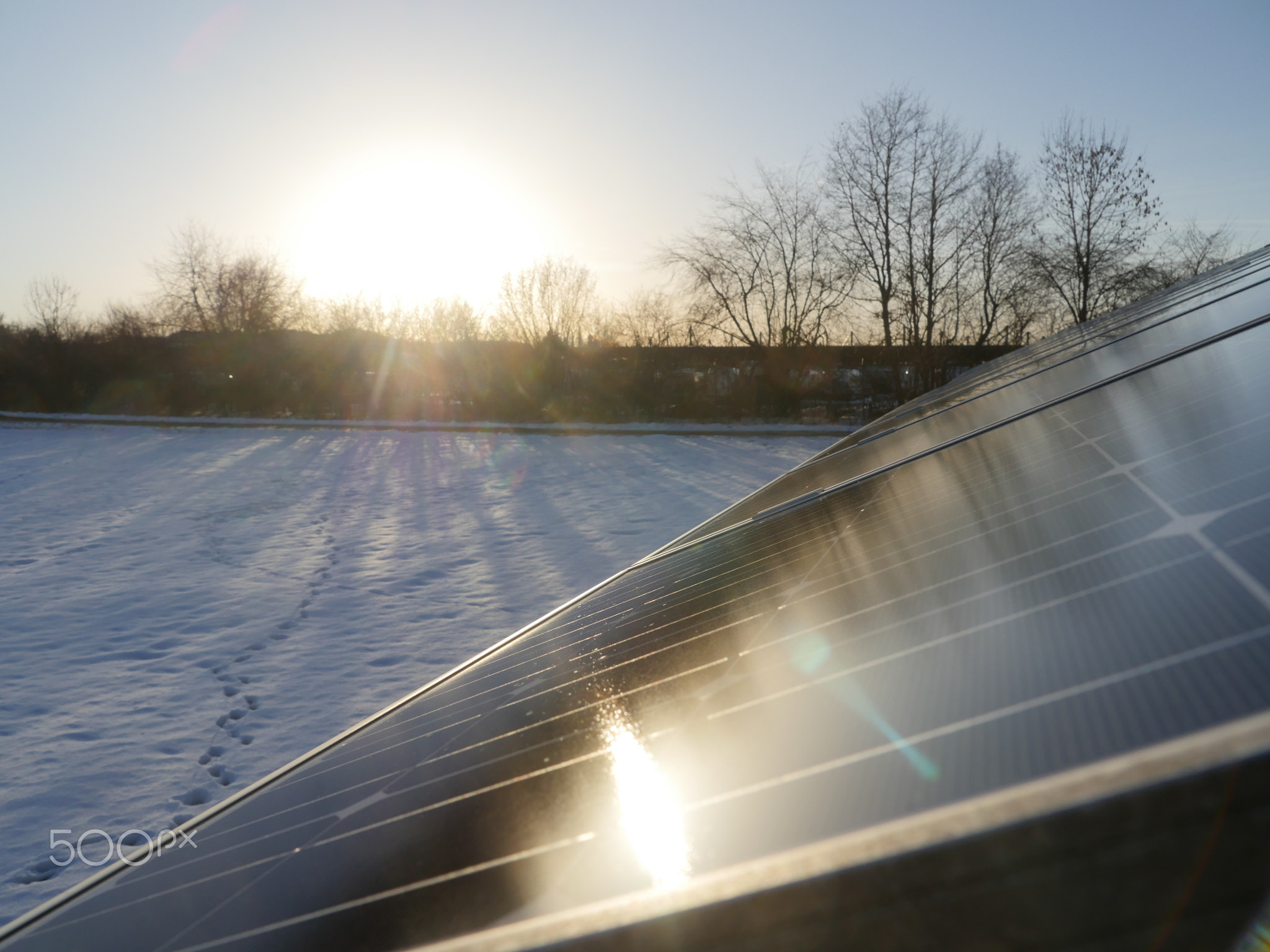 solar roof winter sun