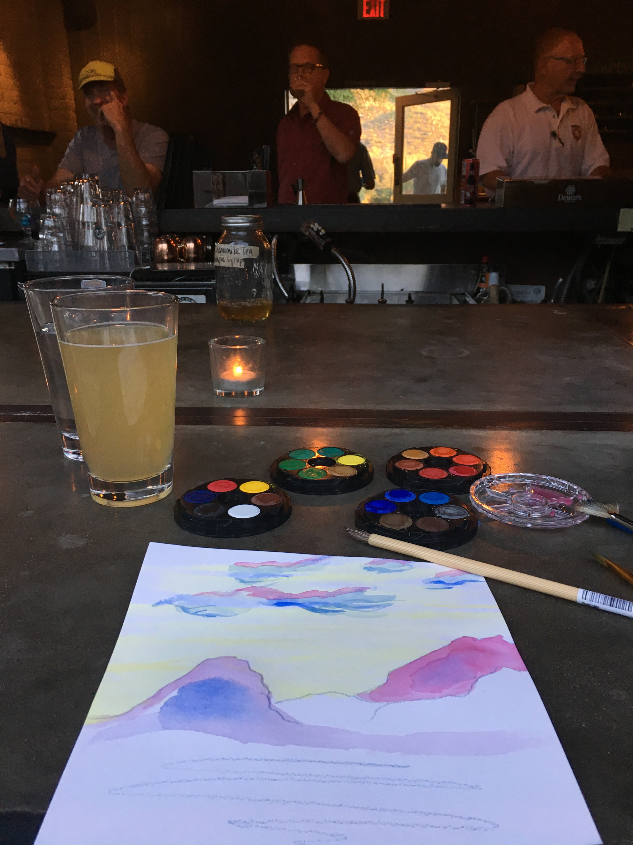 Watercolor at the Bar