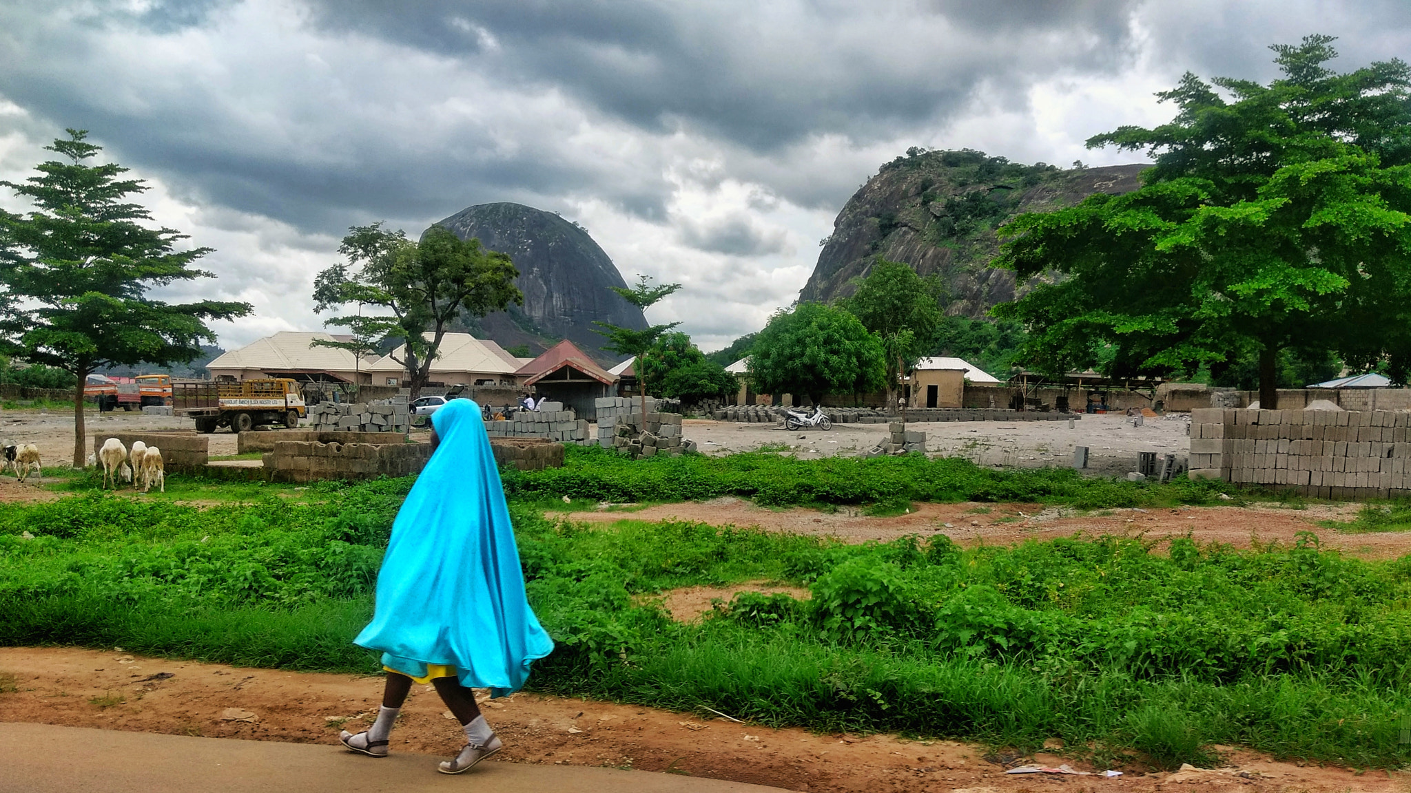 Girl in turquoise