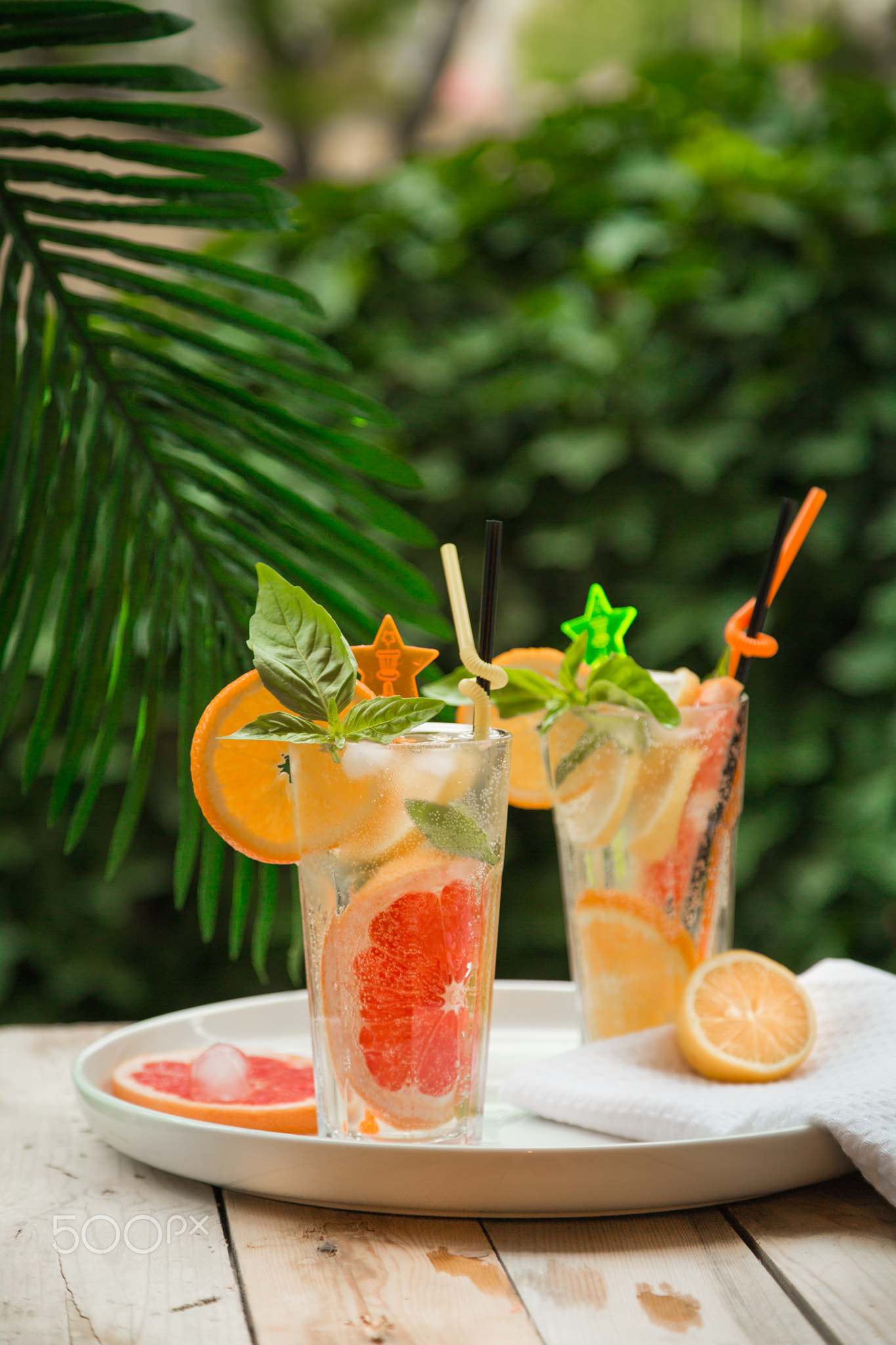 Cold mojito made of citrus fruits