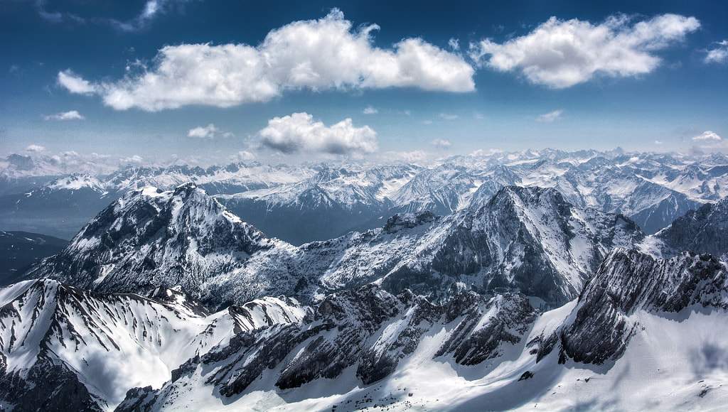 Cumulus clouds are moving over the Zugspitze, Germany 2015 by Perttu ...