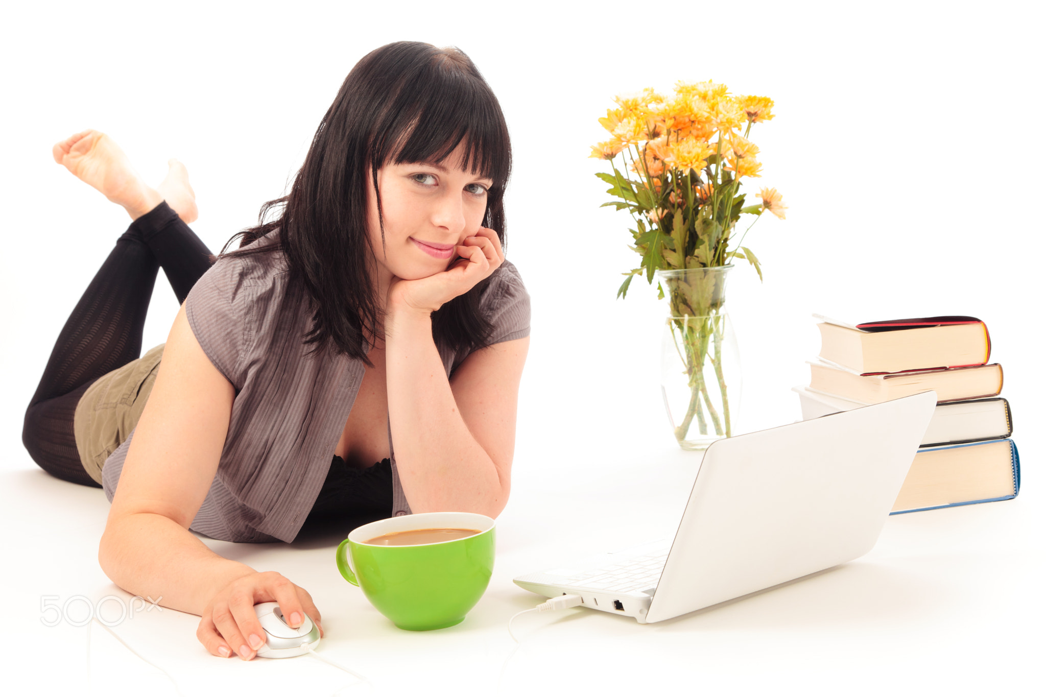 Young Woman Surfing The Internet