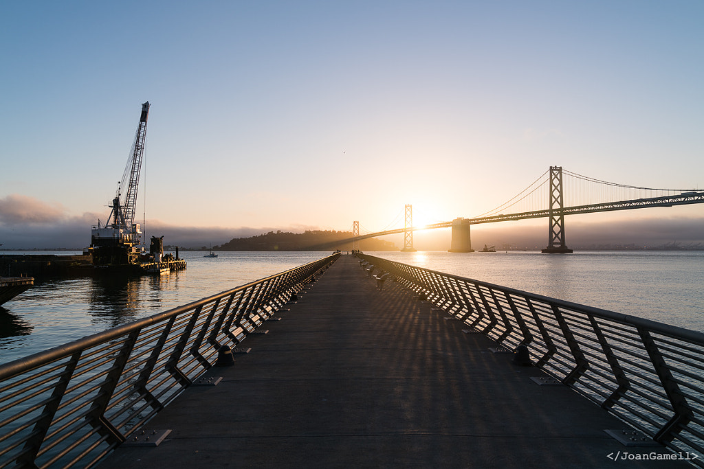 Bay bridge summer sunrise