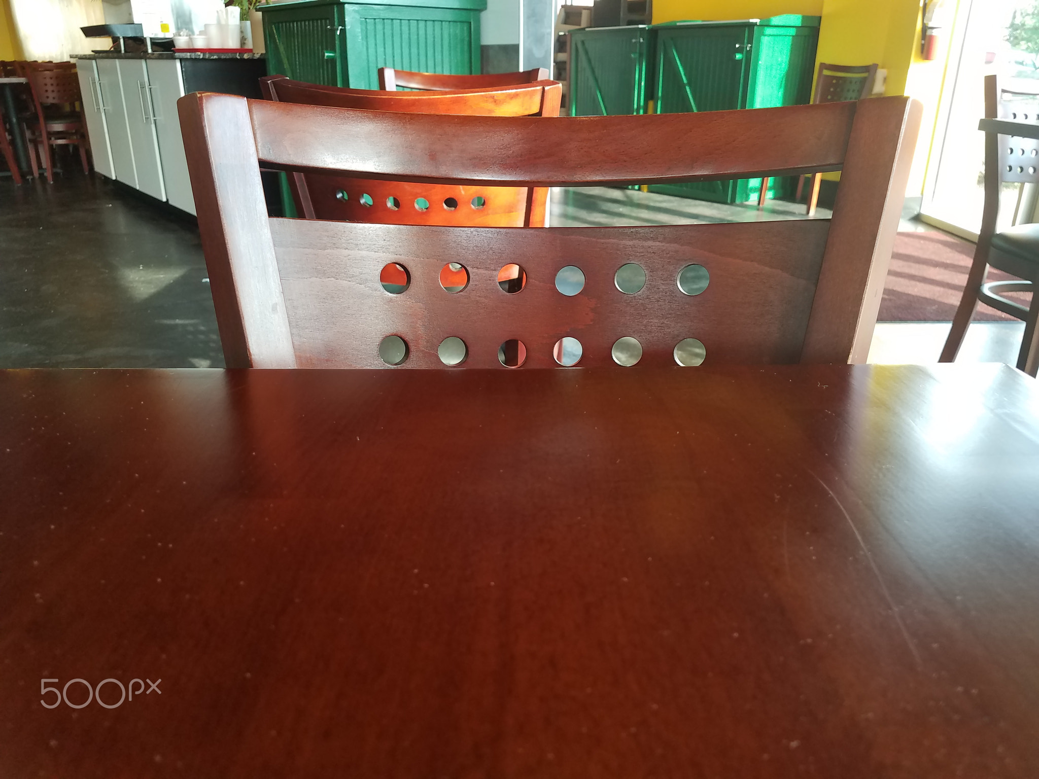 brown wood table and chair