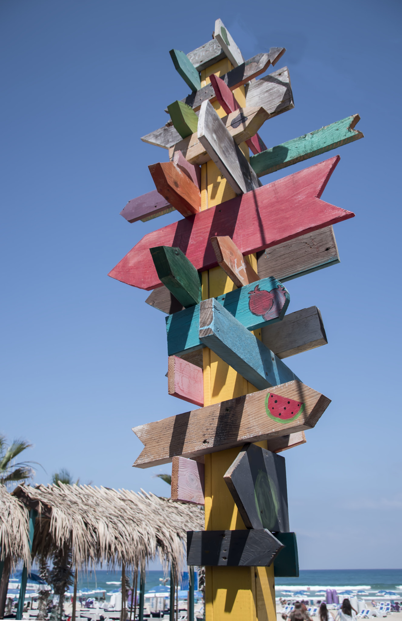 colorful sign points