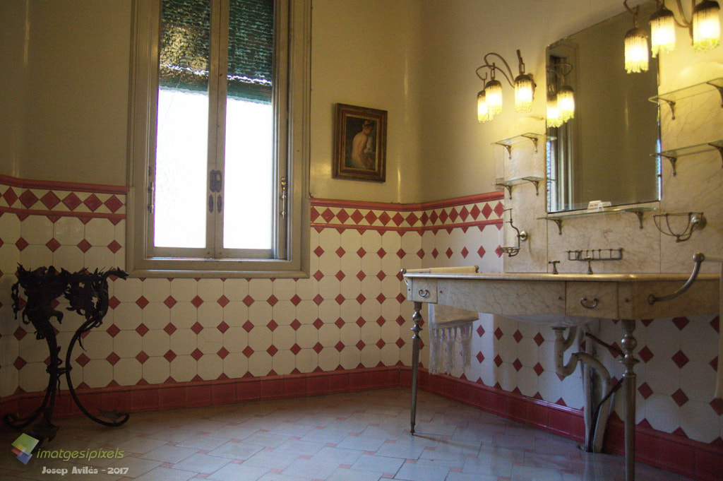 Casa Alegre de Sagrera. Vista dels lavabos