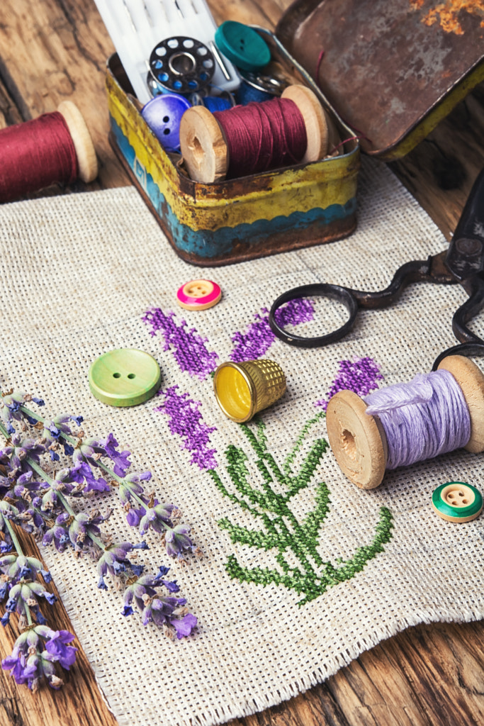 Lavender bouquet embroidery by Mykola Lunov on 500px.com