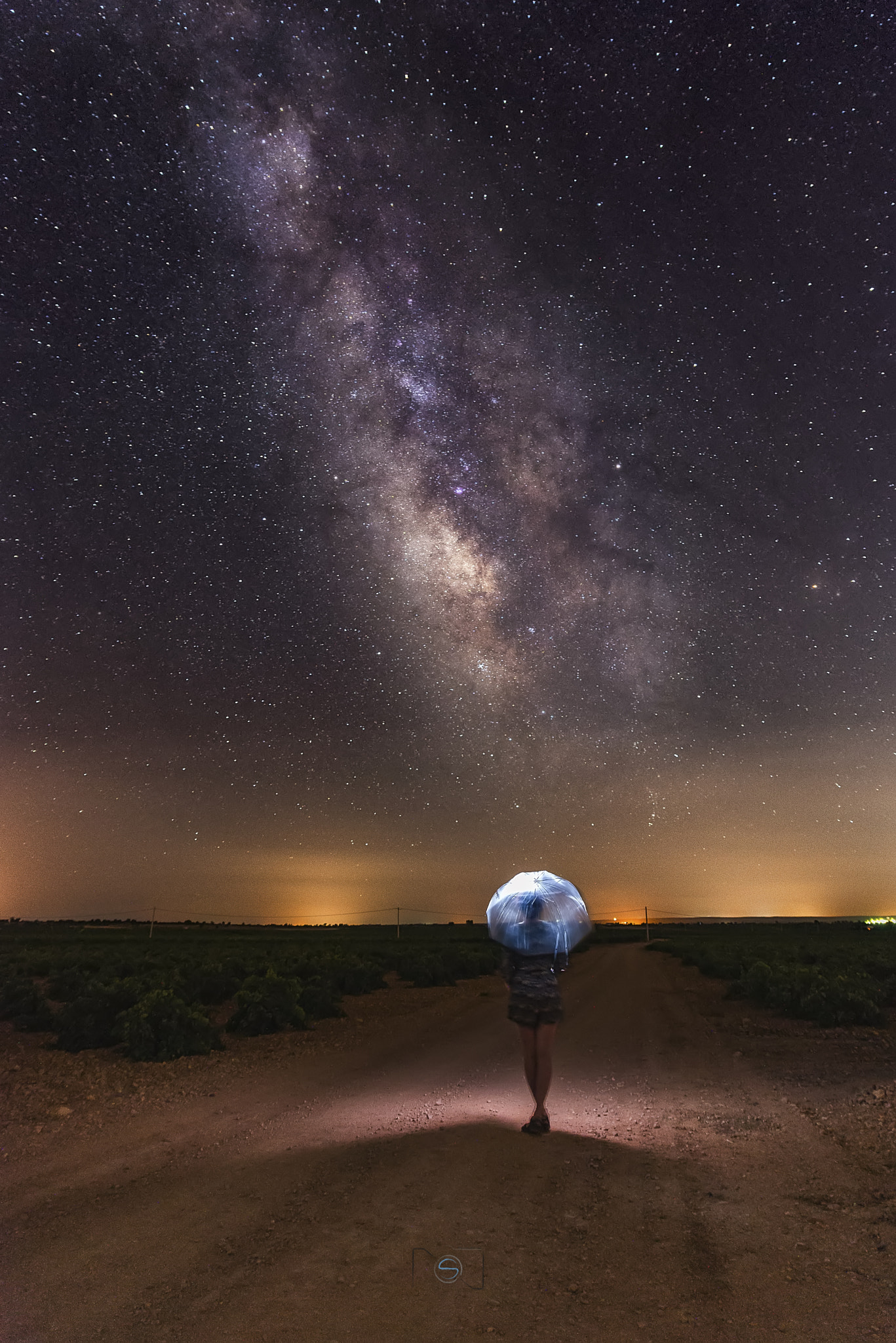 Girl under the stars